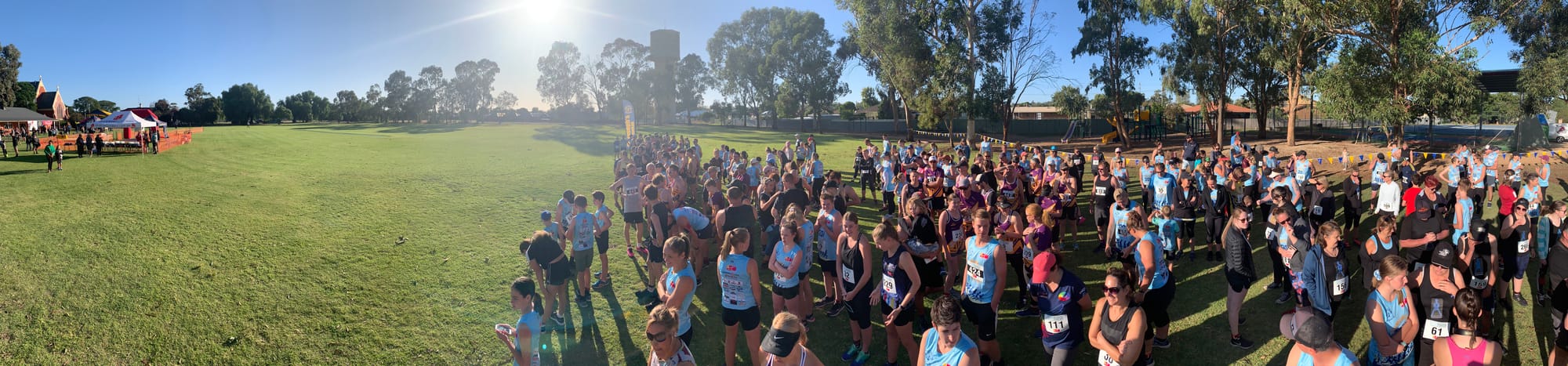 Ready and steady ... Anticipation filled the air as the field assembled for a 9am start.