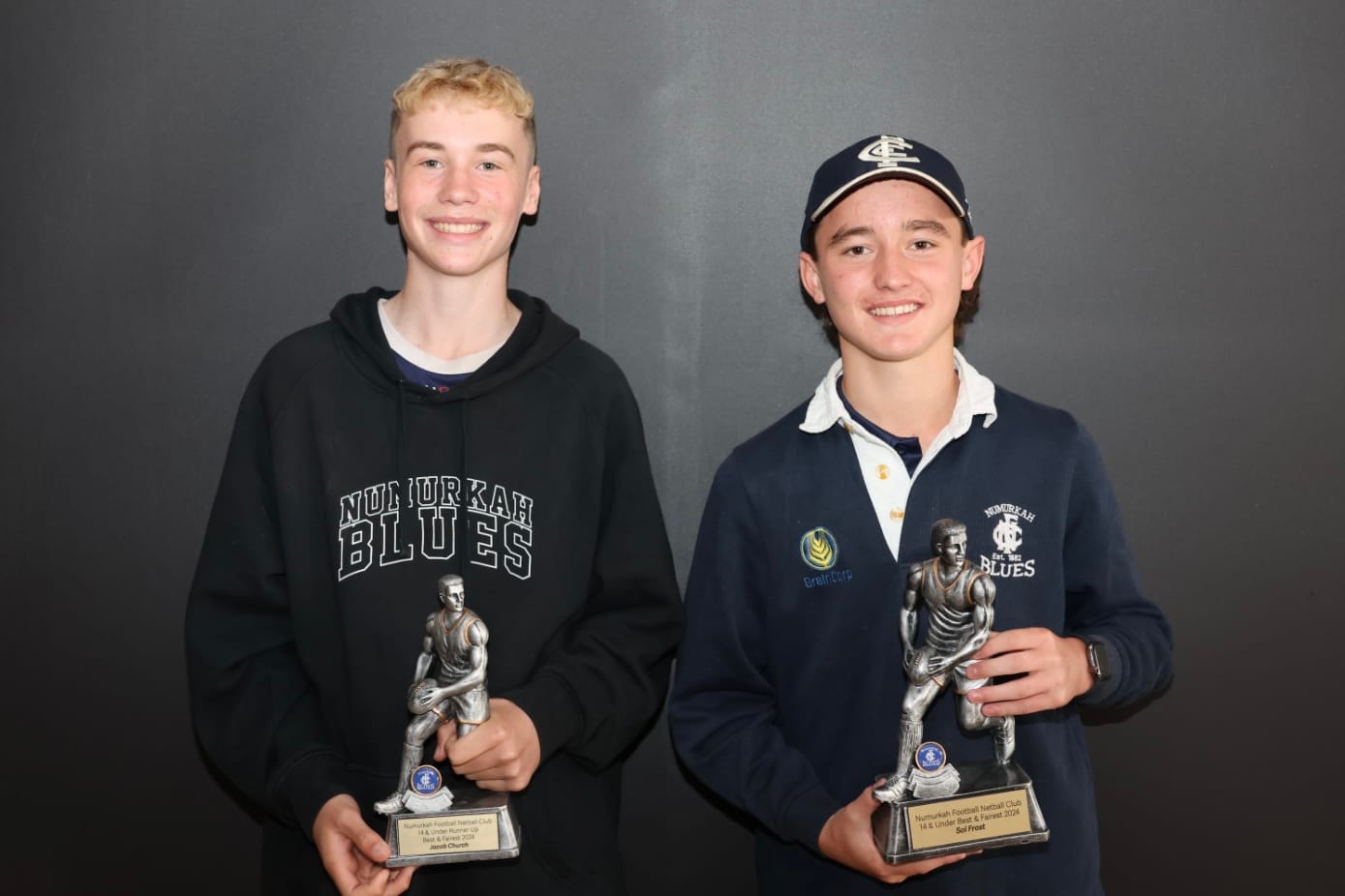 Thirds Best & Fairest winners... (From left): Winner Kepler Lukies, Runner Up Tristan Hopkins. Photo by Ease Images.
