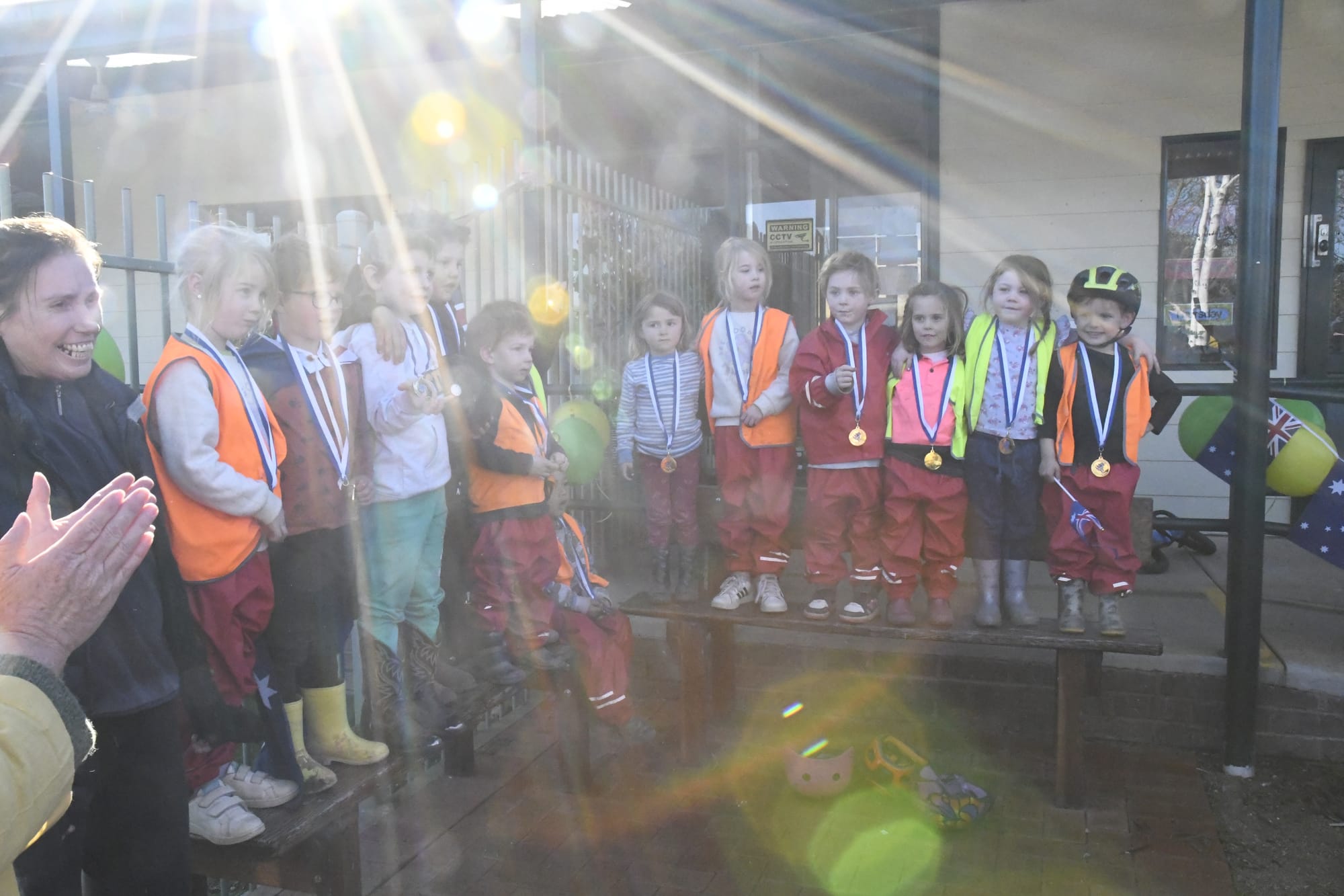 Everyone’s a winner... All of the kids got a medal in the medal ceremony for approaching the event with great spirit and enthusiasm.