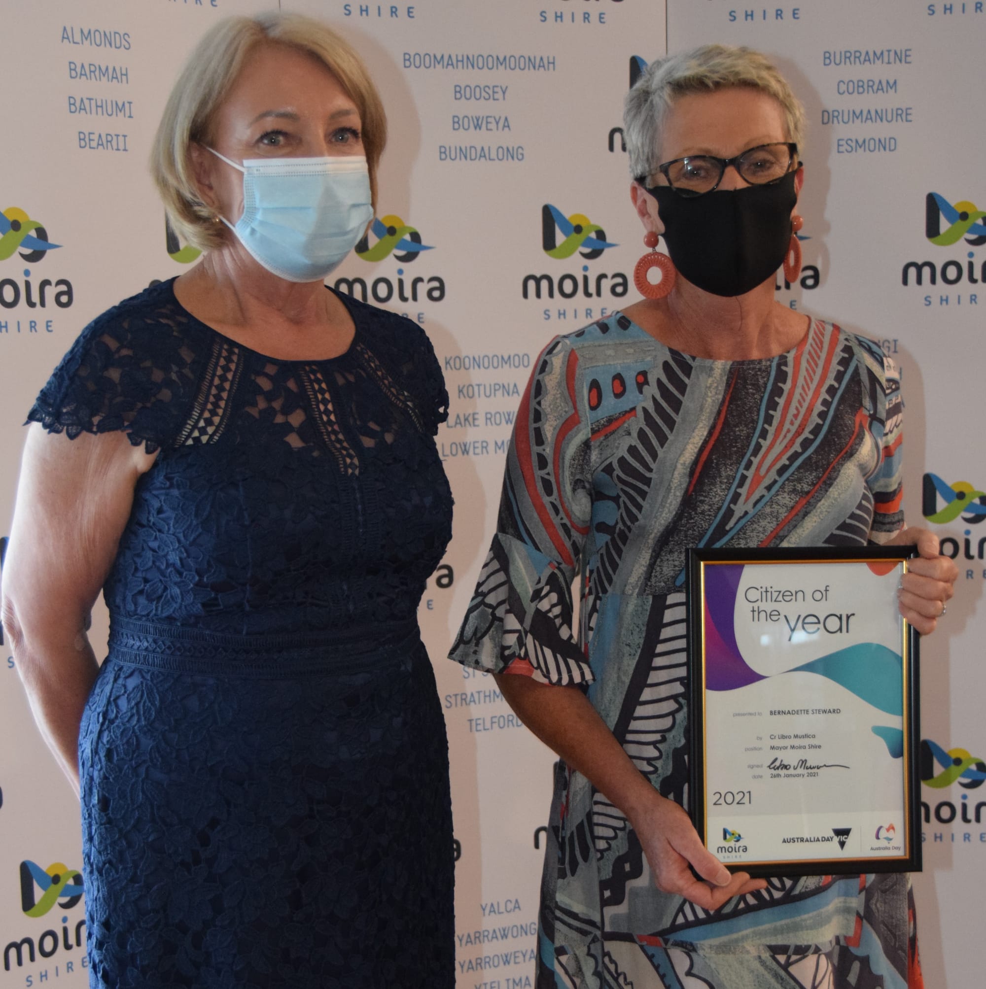 Due recognition ... Decades of hard work for Numurkah from Bernadette Steward was acknowledged last Thursday with the prestigious award.