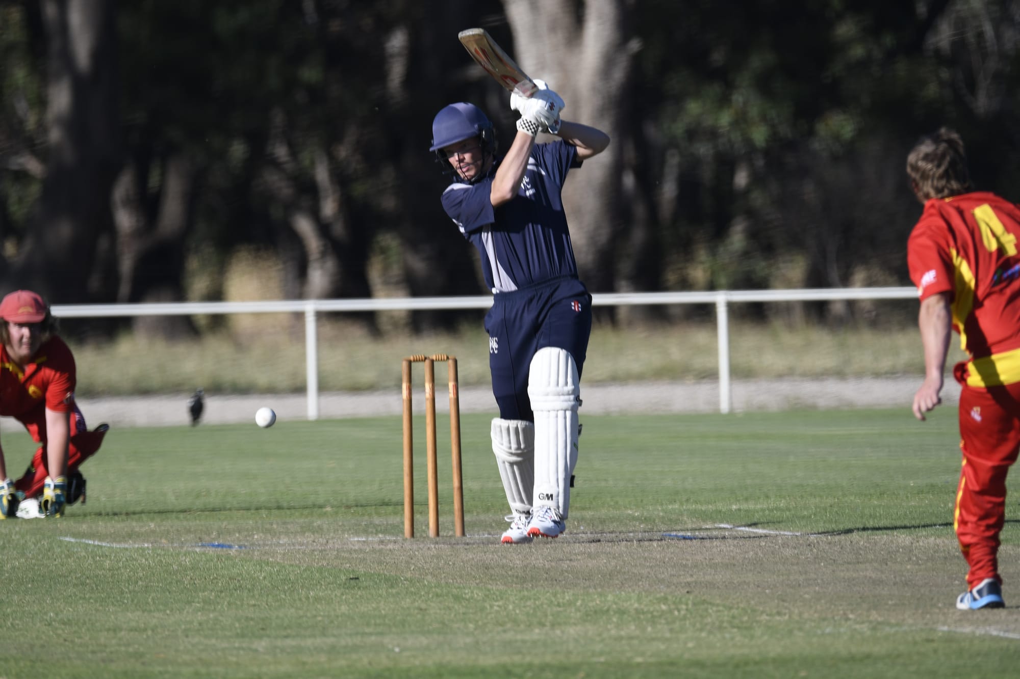 Well played... Matt Price hits a drive through cover off the back foot.