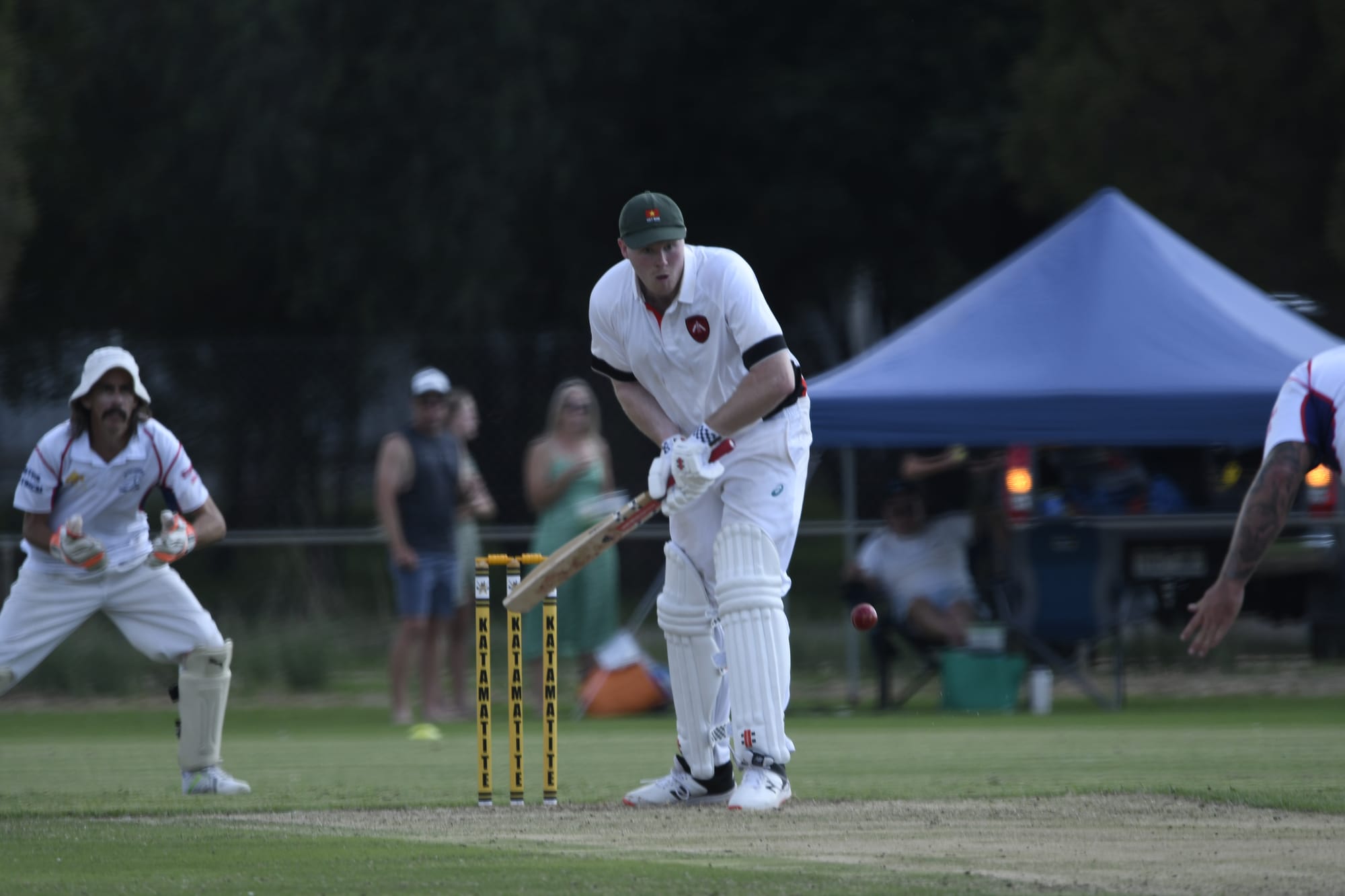 Watchful... Berrigan batter Tristan Mears. 
