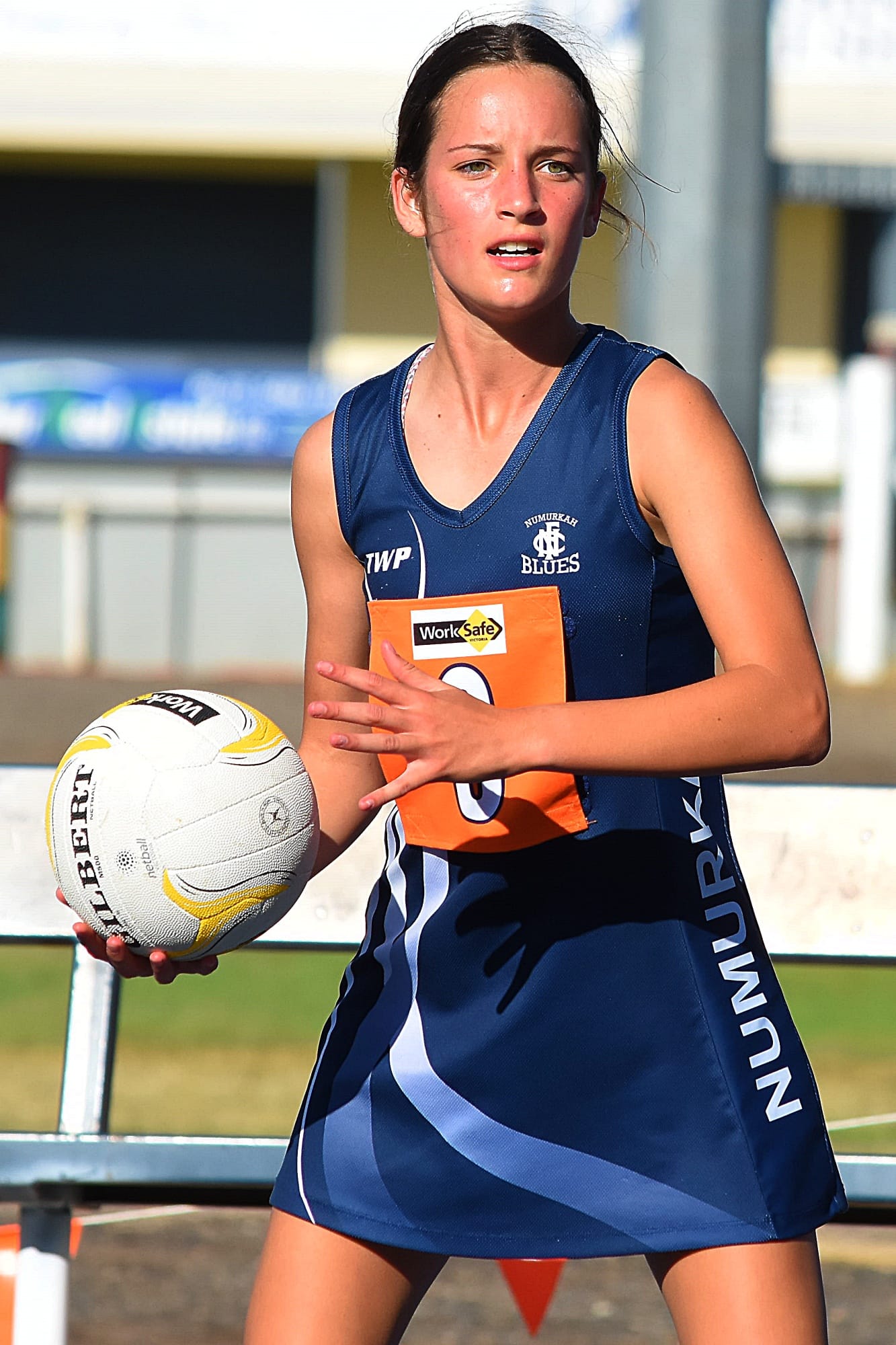 Where to next... Charlise Borg with the ball. 