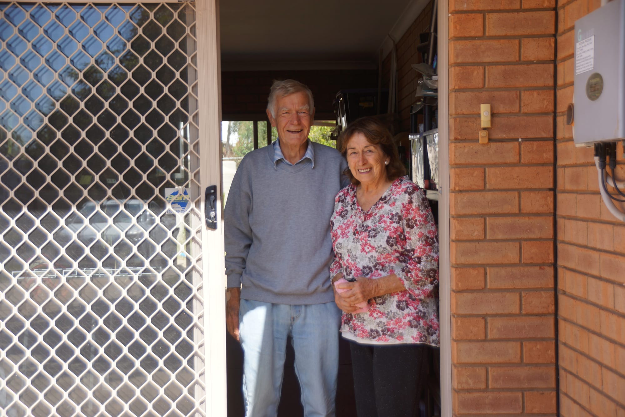 Happy to be at home ... Albert De Vries and Lorraine Saltmarsh are more than happy to self-isolate at home where they know they’re safe. 