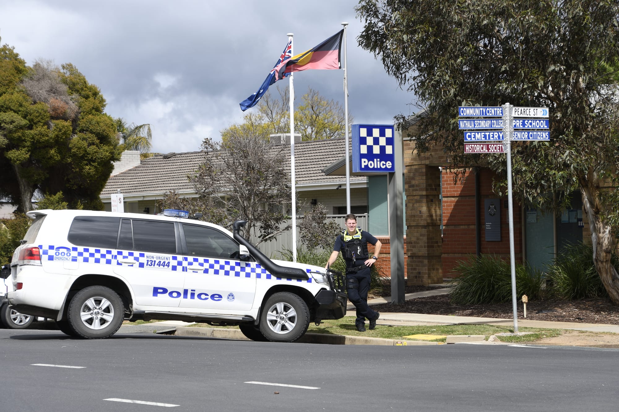 Tree change ... Senior Constable Anthony Vulling is enjoying the chance to get to know the locals, whilst dealing with less traffic, at his new posting in Nathalia.