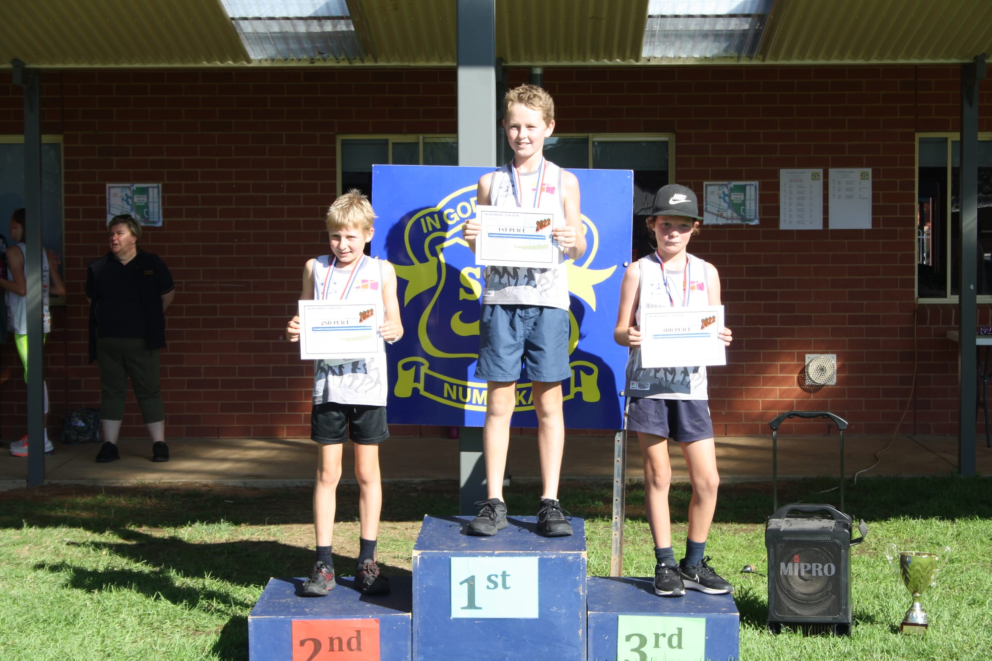 Young guns... (From left): Alex Chmiel, Chase Rodda and Mason Alexander took out top honours in the primary aged boys 5km race.
