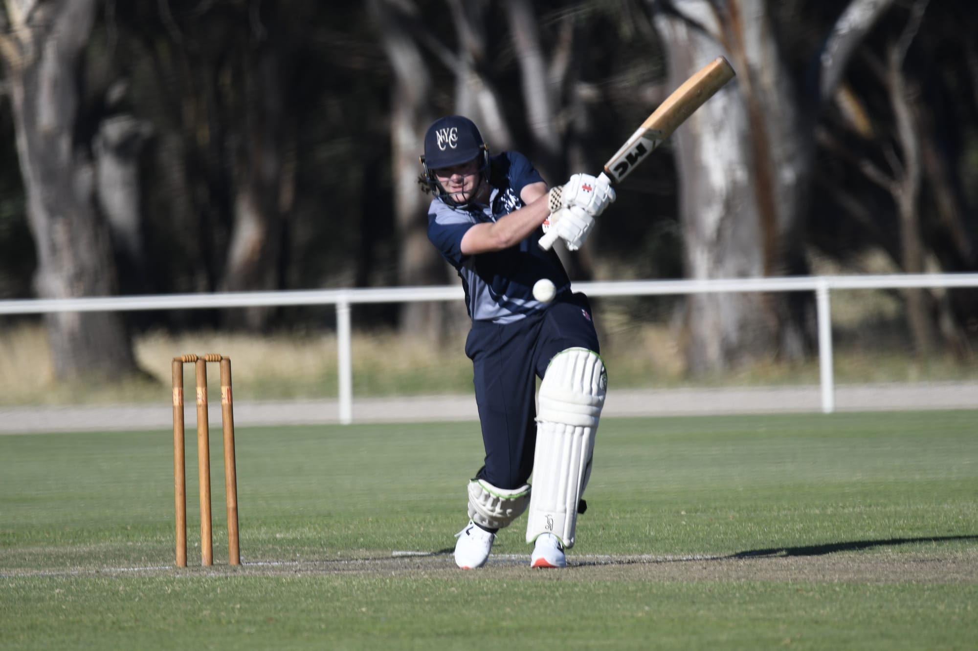 Good hitting... Matt Cline hit some lusty blows at the death of Numurkah’s innings. 