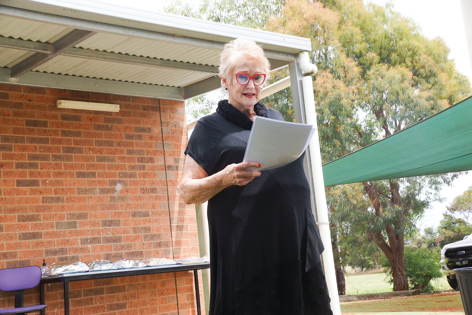 Principal’s address... Liz Oudemann was emotional in her speech. 
