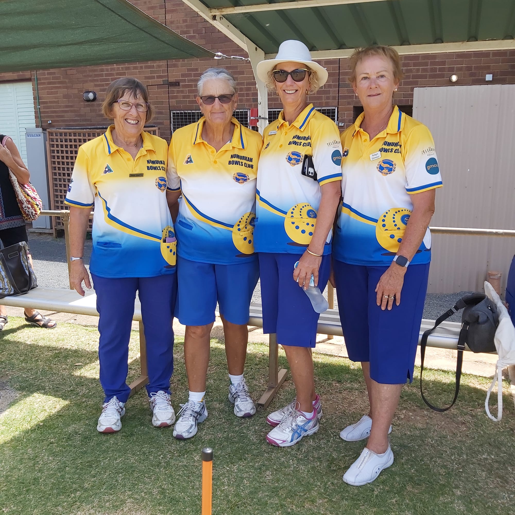 State fours... (From left): Pam Smith, Ann Dealy, Robyn Aumann and Robyn Gilmore after going down to a Cobram quartet. 
