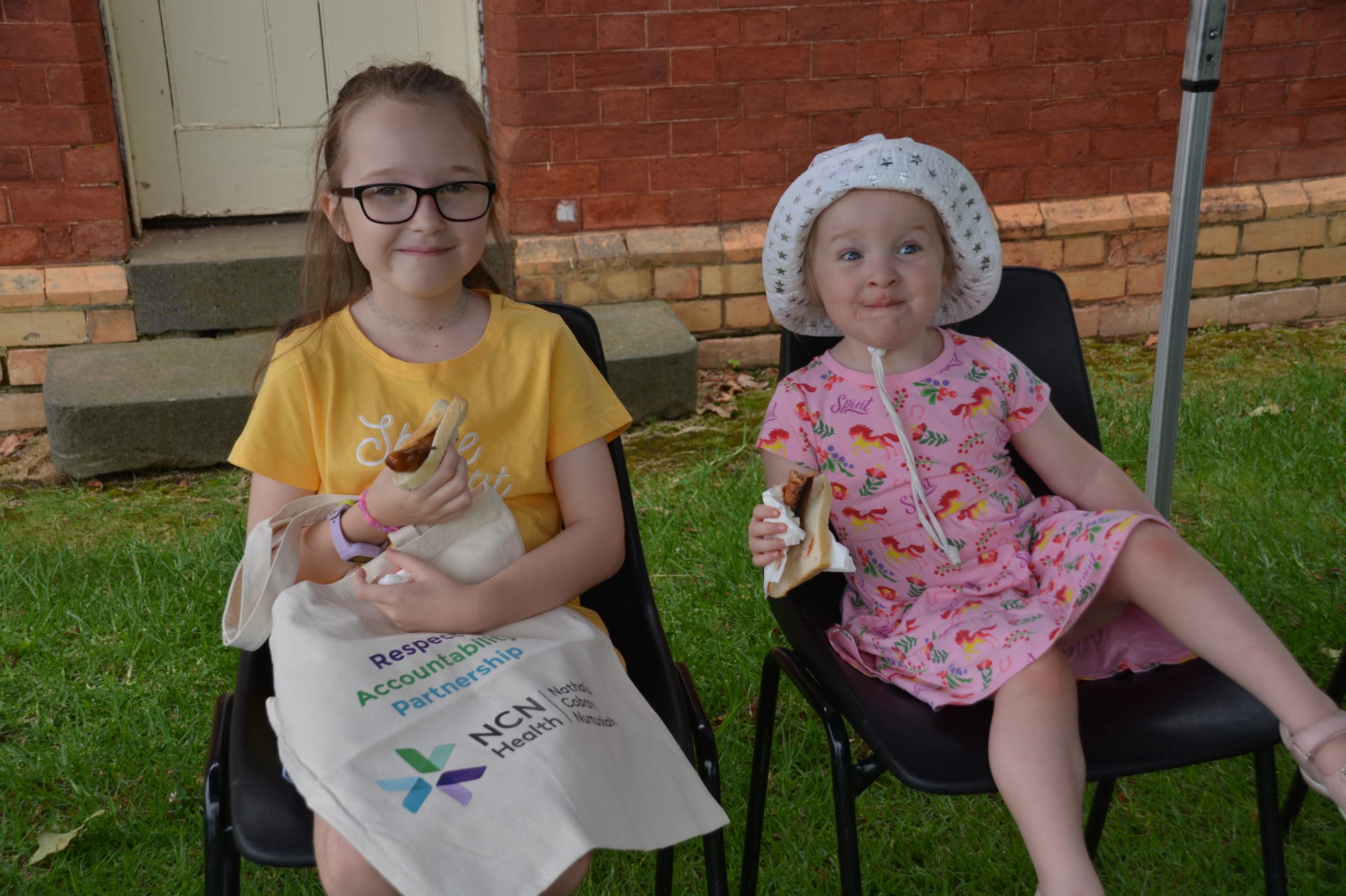 
Fun day out for a cause... Brooke and Hannah Pearson were among many locals who enjoyed the family fun day held to launch the community aged care bus fundraiser on Saturday.