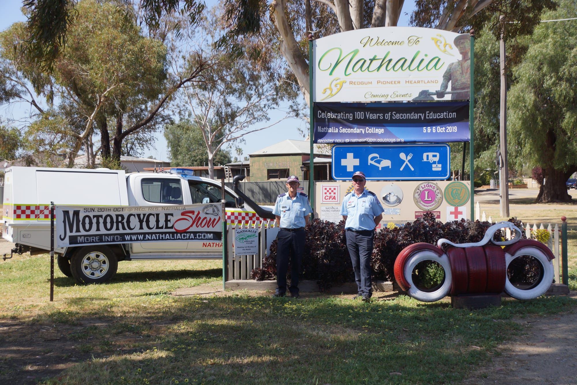 Benefiting the whole community ... Nathalia CFA members Alan Carroll and Brian Wilson are looking forward to welcoming hundreds of motorcycle enthusiasts to Nathalia. 