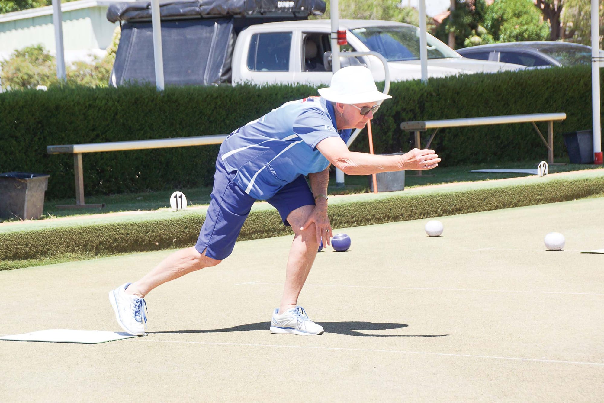 Careful placement... Jan Niven’s rink did well against Jerilderie’s best rink, but went down by three shots. 
