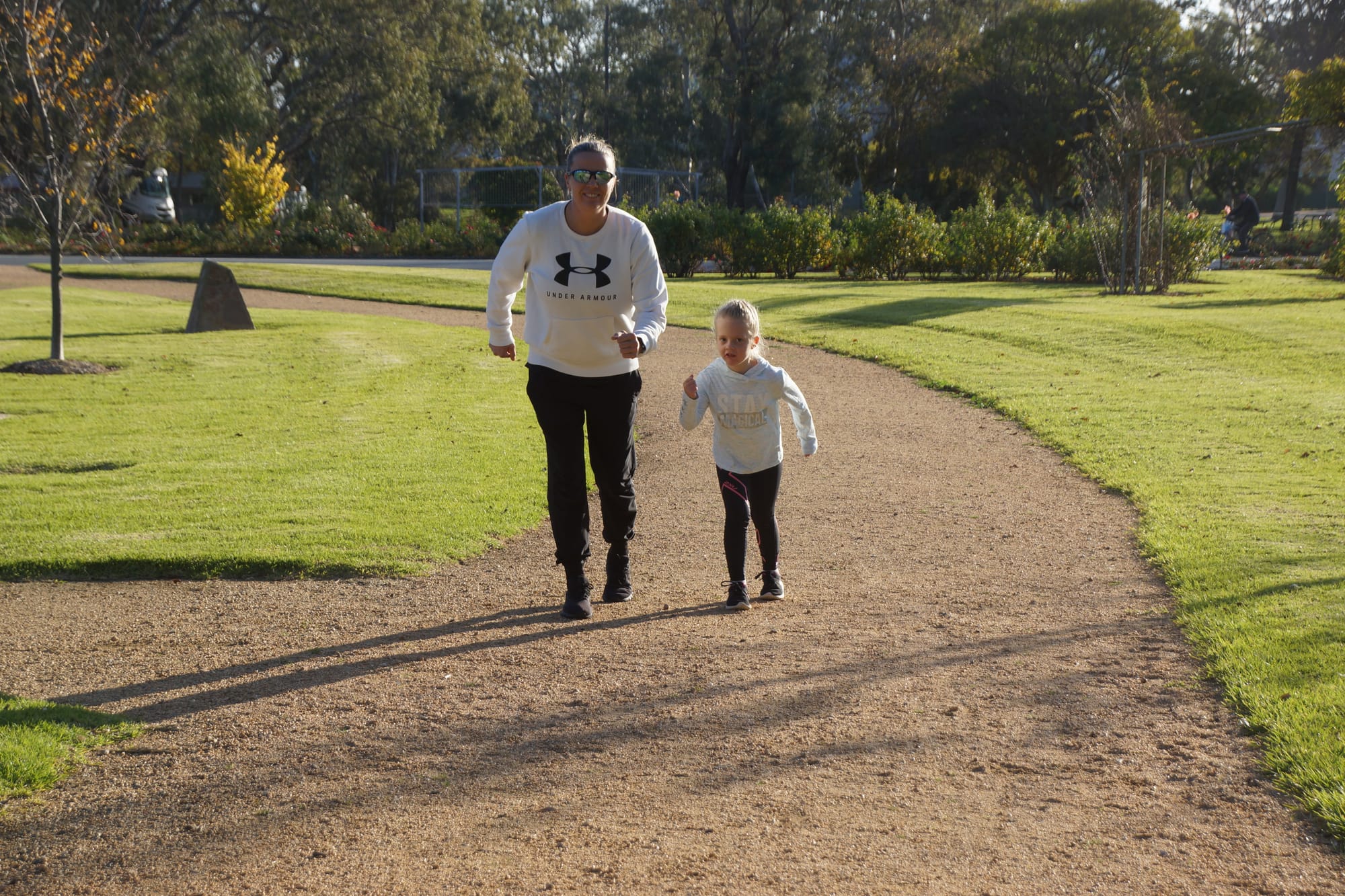 Mother and daughter ... Leanne wants to teach her six-year-old daughter the value of being social while also being physically active. 