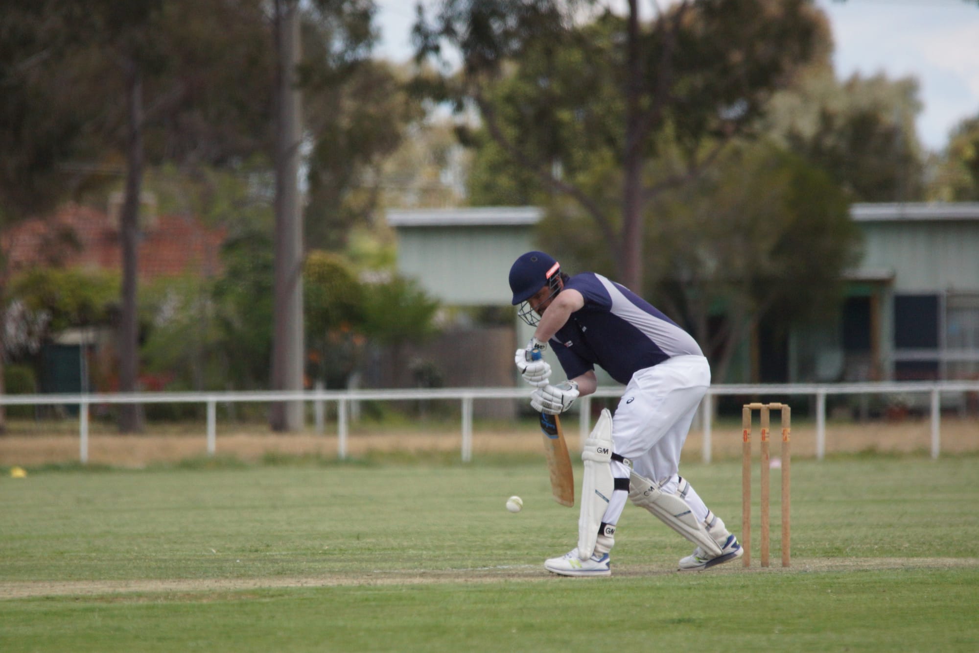 New recruit ... Sam Spicer bats for Numurkah B grade.