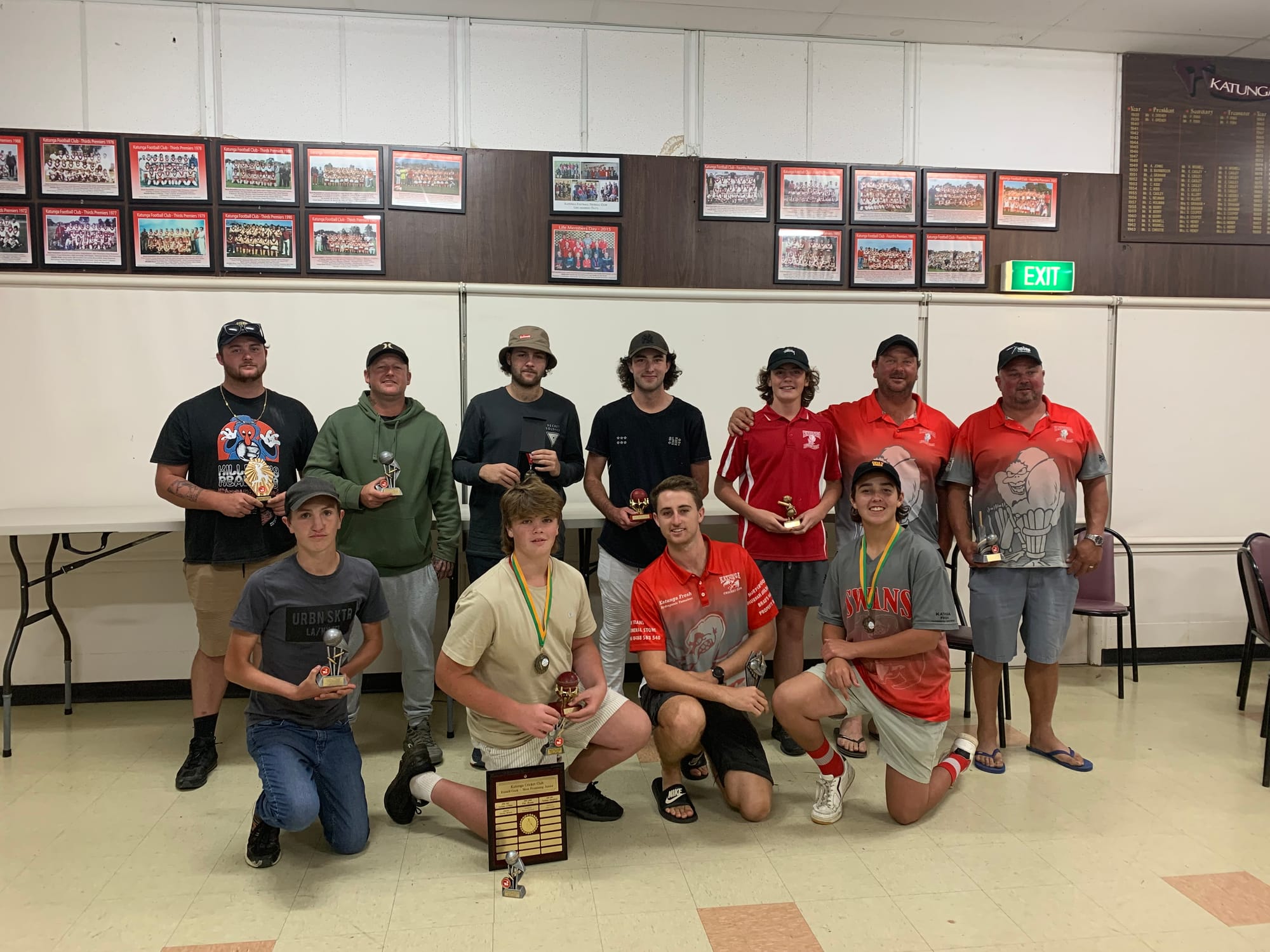 Medal winners... (From back left): Bailey Ebborn, Matt Carson, Dustin Ebborn, Aaron MacFadyen, Michael Van Den Goor, Adam Cook, Daniel Henderson and (front) Nathan Simpson, Jules Cook, Nick Thorp, Darby Salter. 

