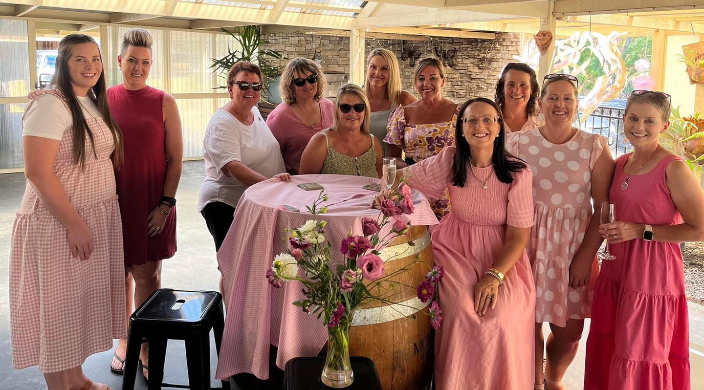 In the pink... The ladies were looking lovely and having fun at Robyn Sprunt’s house.
