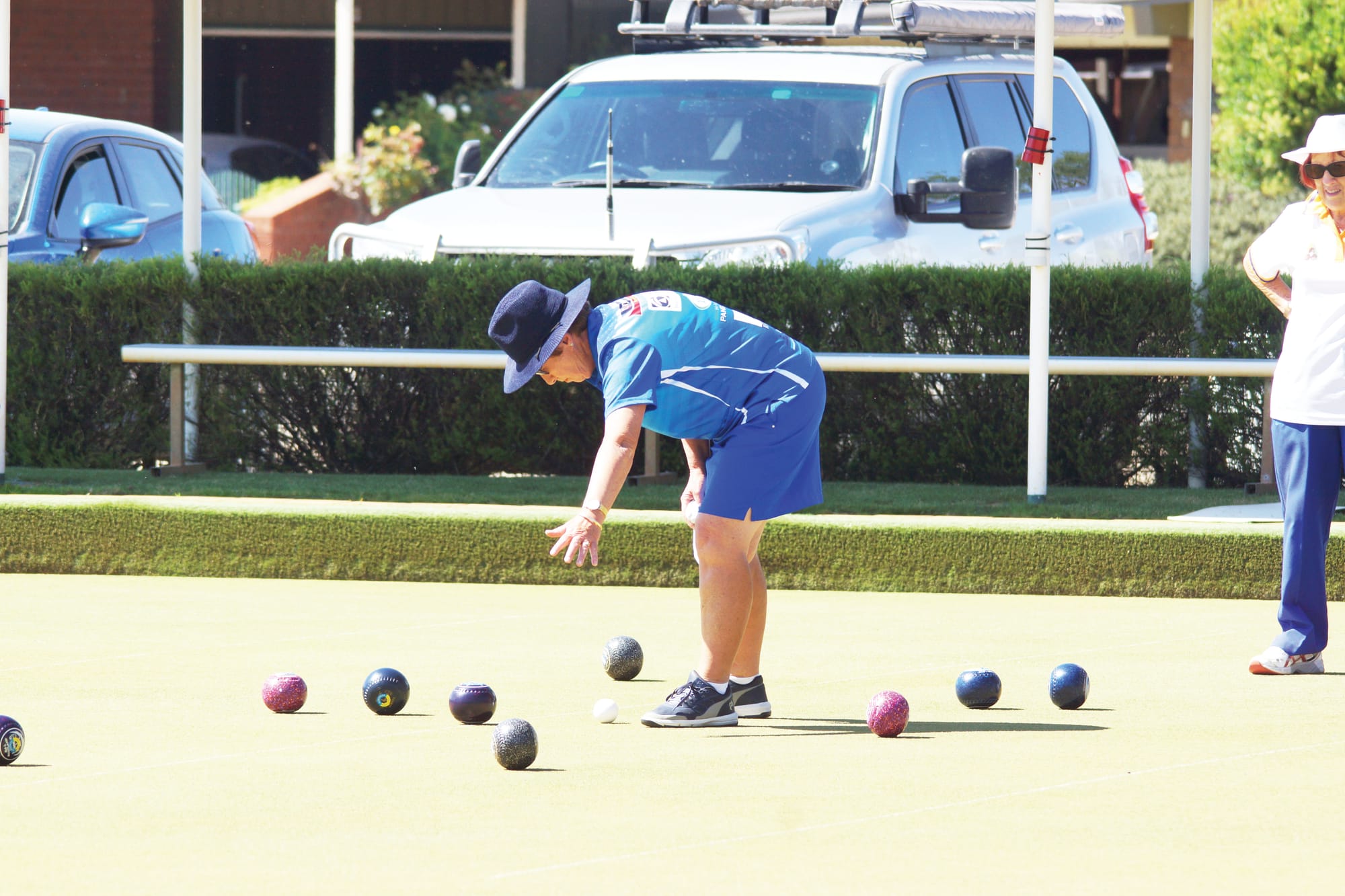Close battle... Loris Houlihan was part of a rink that drew with Cobram in division one last Friday.  
