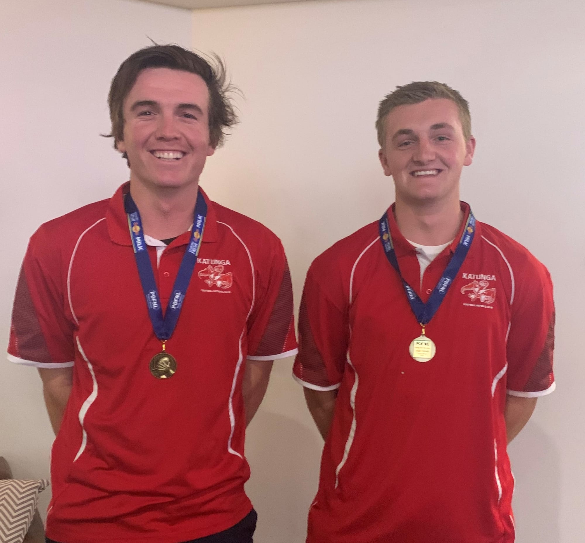 Young guns... Max Hendy and Bailey Smith were nominated as rising stars for the Picola League on Monday night. 
