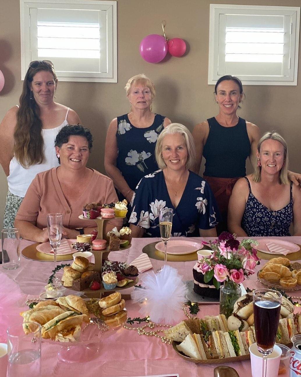 Guest speaker... Guest speaker Kellie Salter (front left) was surrounded by friends at brunch time on Sunday.
