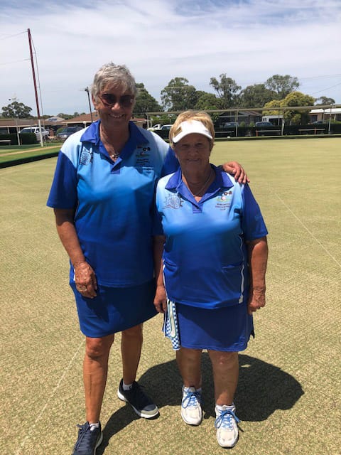 Winners... Robyn Hodgkin (right) and Lidija Patching took out Numurkah Golf’s ladies’ club pairs final. 