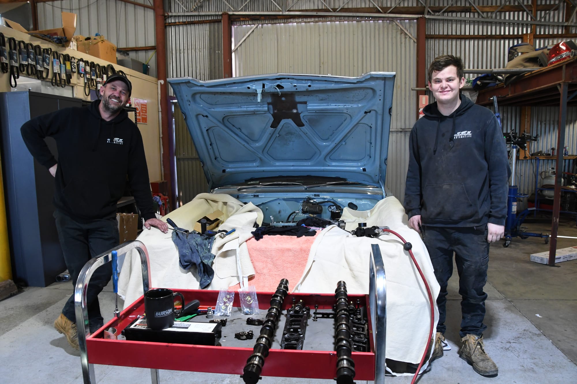 Like father, like son ... Justin and Tristan McGraw have always enjoyed doing boy things together. 