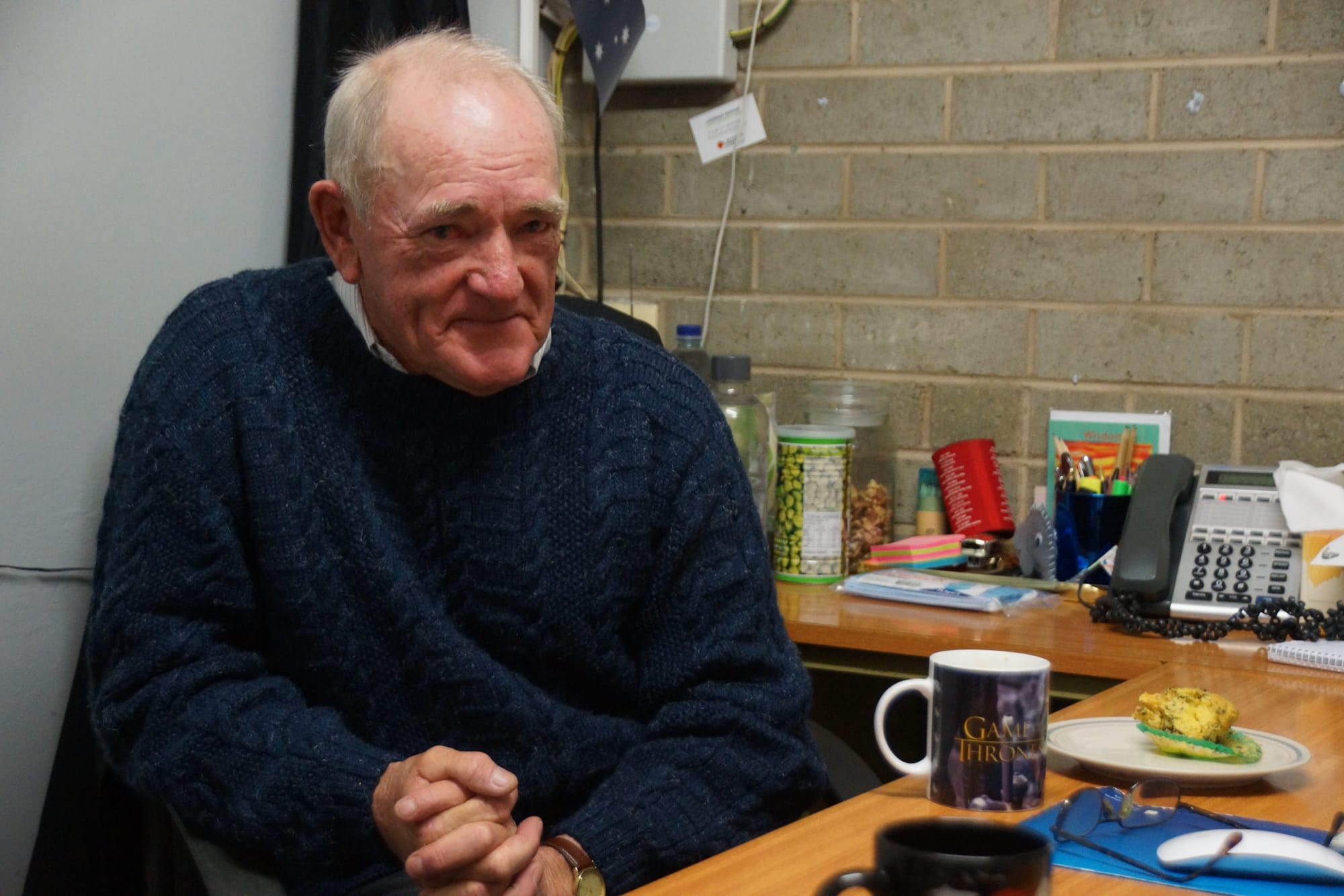 Having a cuppa with Dom ... Don Staggard.