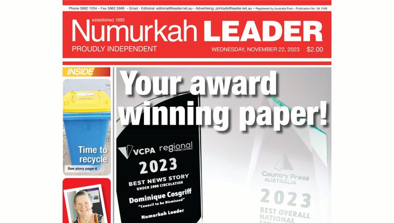 Numurkah Leader digital edition: November 22 2023 post image