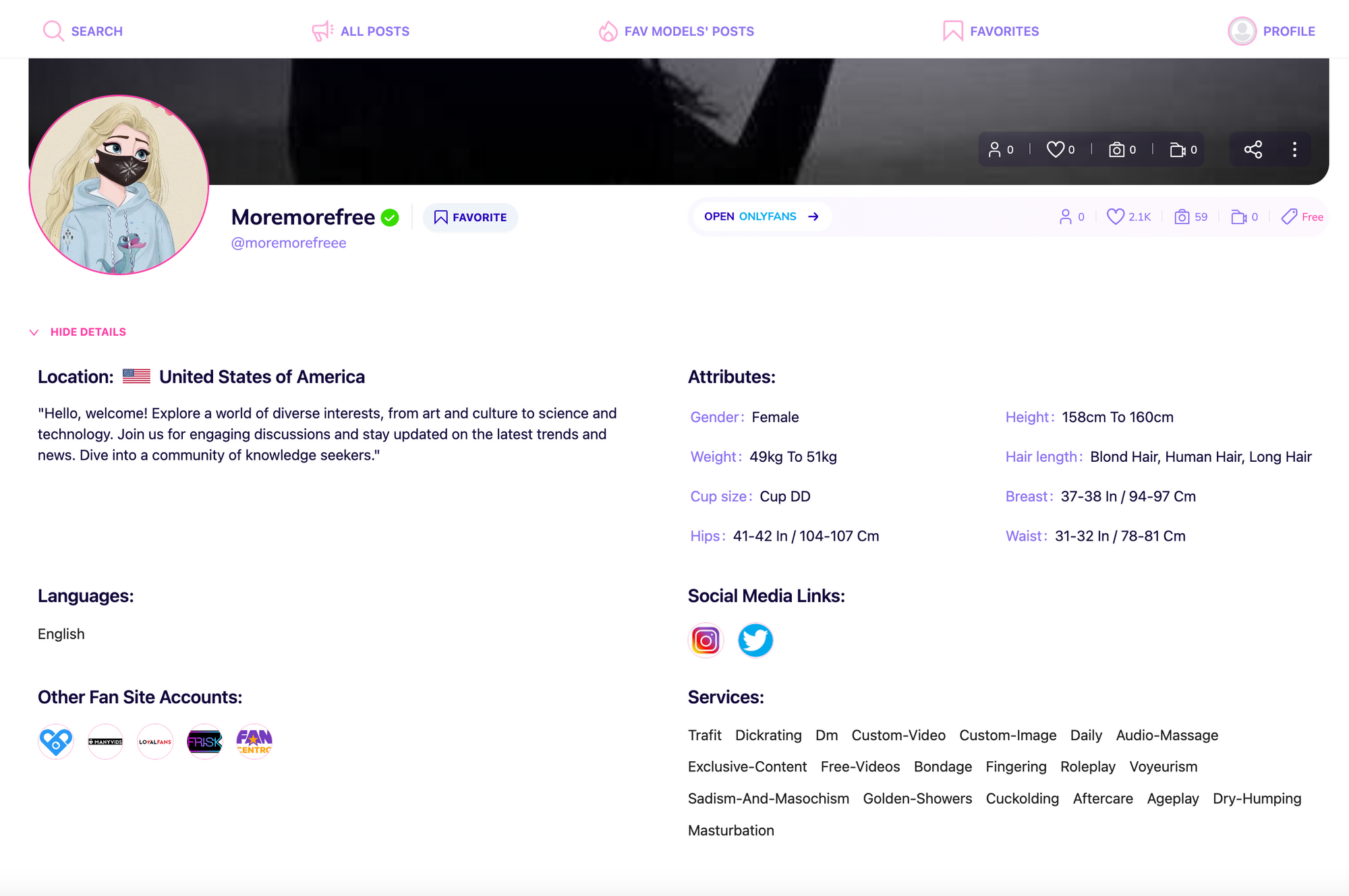 ModelSearcher.com Creator account