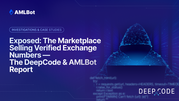 🚨 Joint Intel Strike — DeepCode × AMLBot Trace “1688shuju,” a Darknet Seller of Verified Exchange Numbers