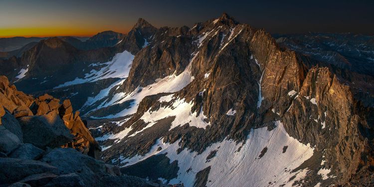 The Palisades under Moonlight from Mt. Agassiz' Summit