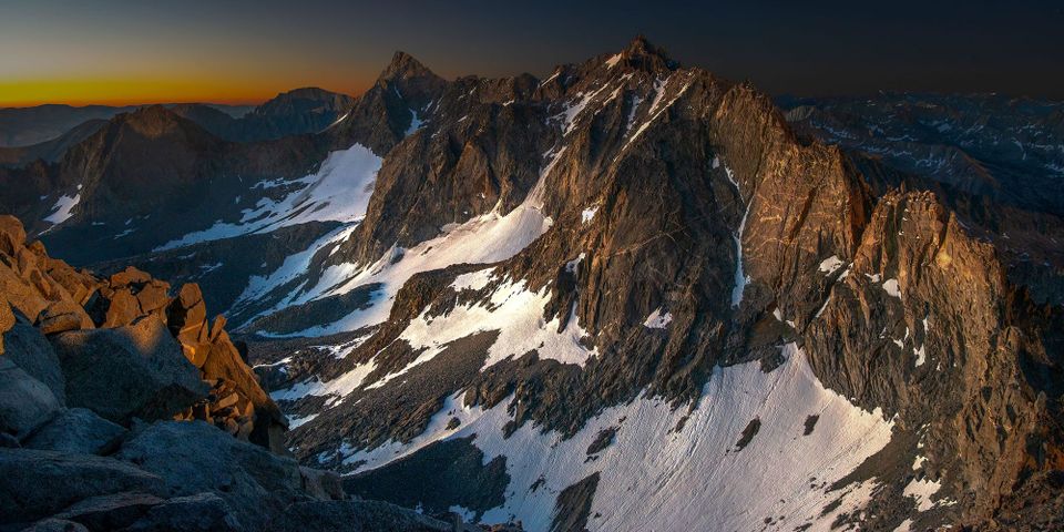 The Palisades under Moonlight from Mt. Agassiz' Summit
