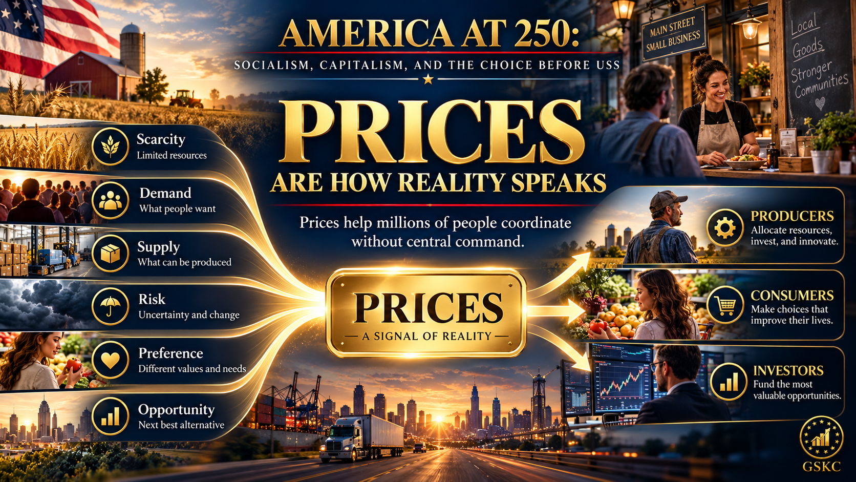 Prices: “Prices turn scarcity, demand, supply, and risk into better decisions”