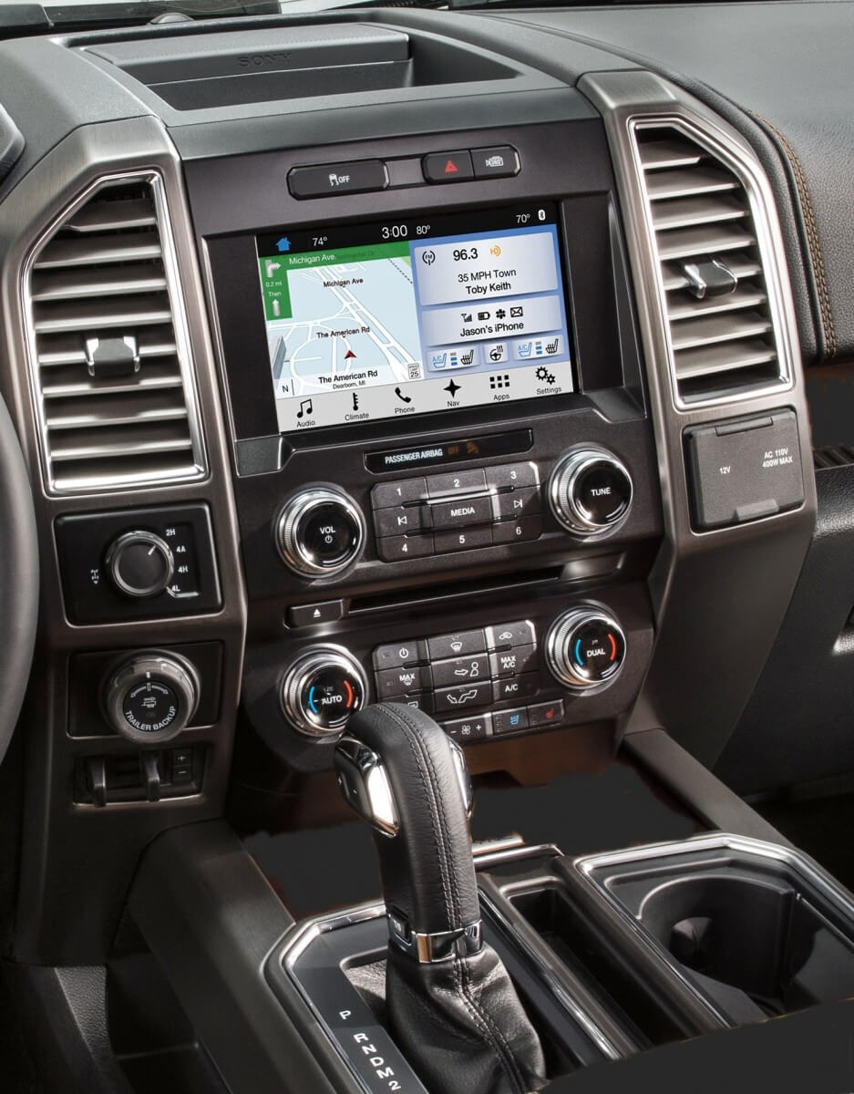 2016 Ford F-150 Supercrew 4x4 Lariat: 8"-inch MyFord Touch Sync3 infotainment/ HD GPS navigation display