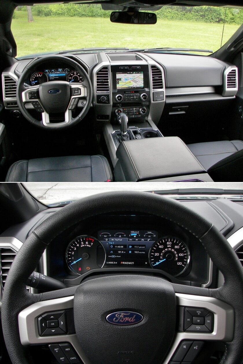 2016 Ford F-150 Supercrew 4x4 Lariat: cabin instrumentation, controls
