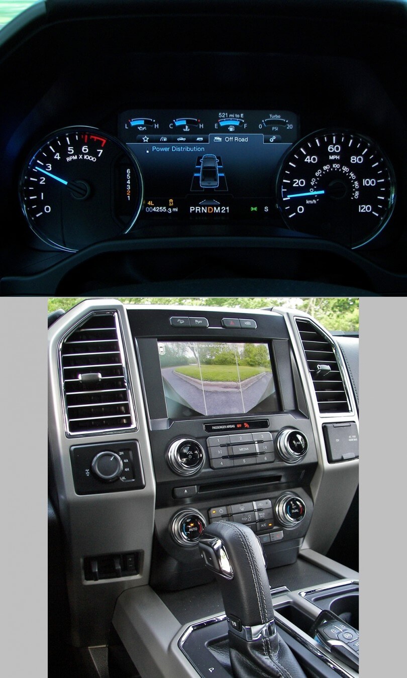 2016 Ford F-150 Supercrew 4x4 Lariat: 8" inch gauge cluster MFD, 8" My Ford Touch Sync3 LCD infotainment display
