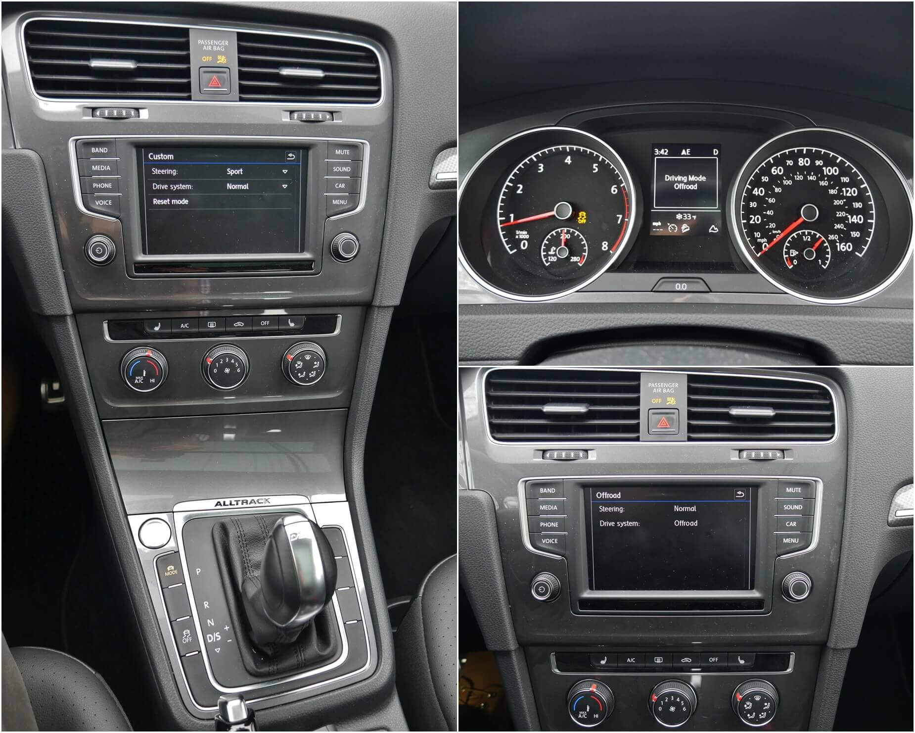 2017 Volkswagen Golf AllTrack SE: selectable drive settings/ modes, including "Off Road"