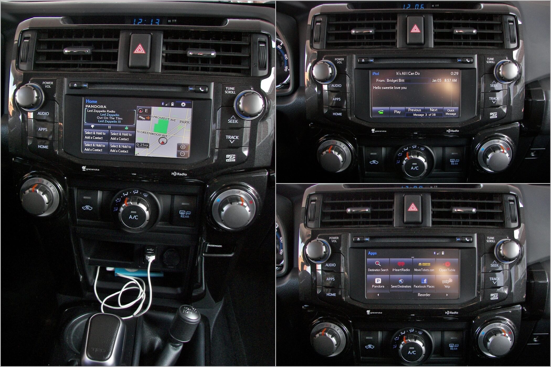 2017 Toyota 4Runner TRD Pro: Infotainment is crowded onto 3-pane 6.5"-LCD screen featuring HDD GPS navigation, Entune apps, & SMS