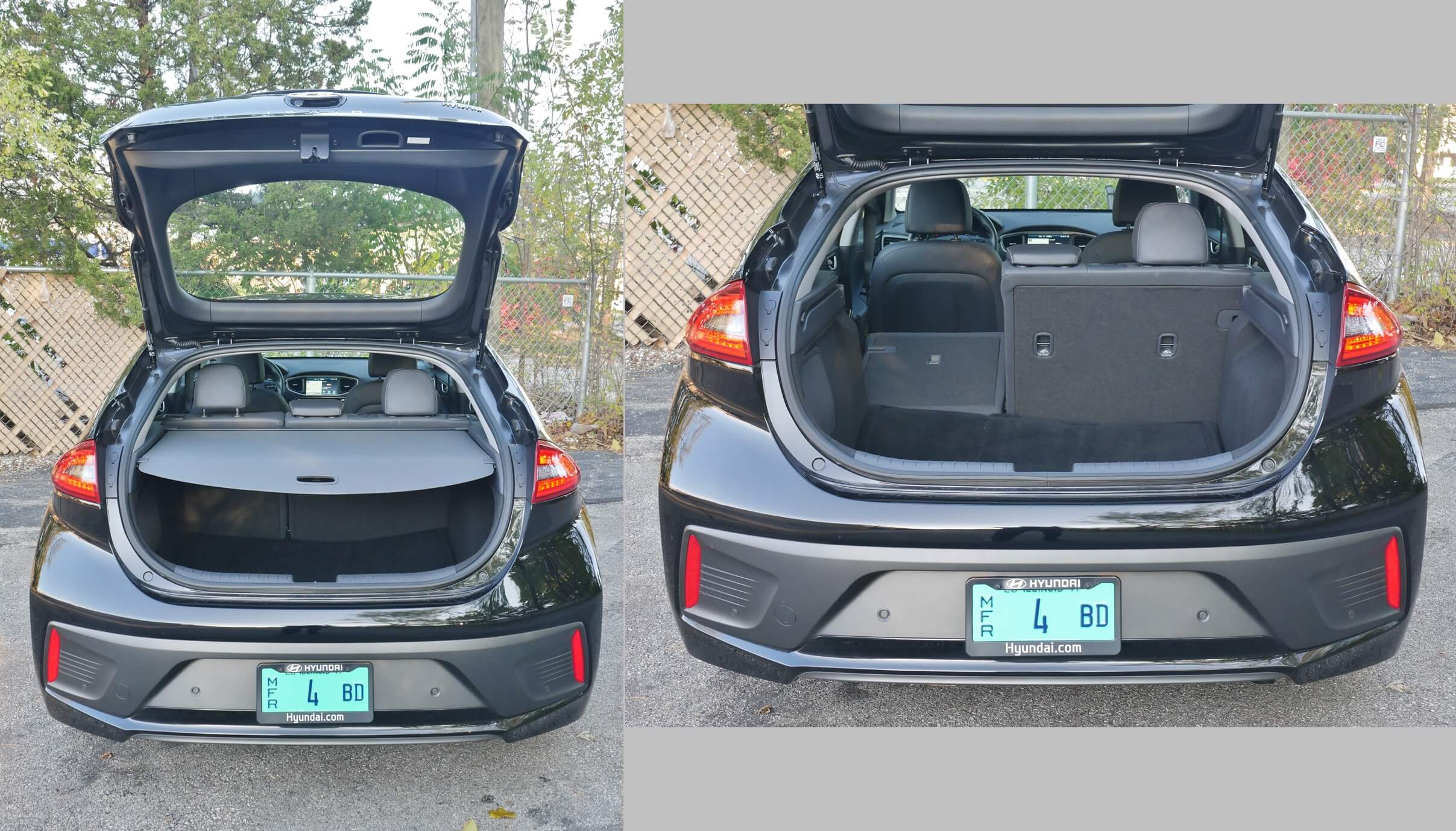 2017 Hyundai Ioniq Hybrid Limited: hatchback cargo versatility and privacy tonneau shade