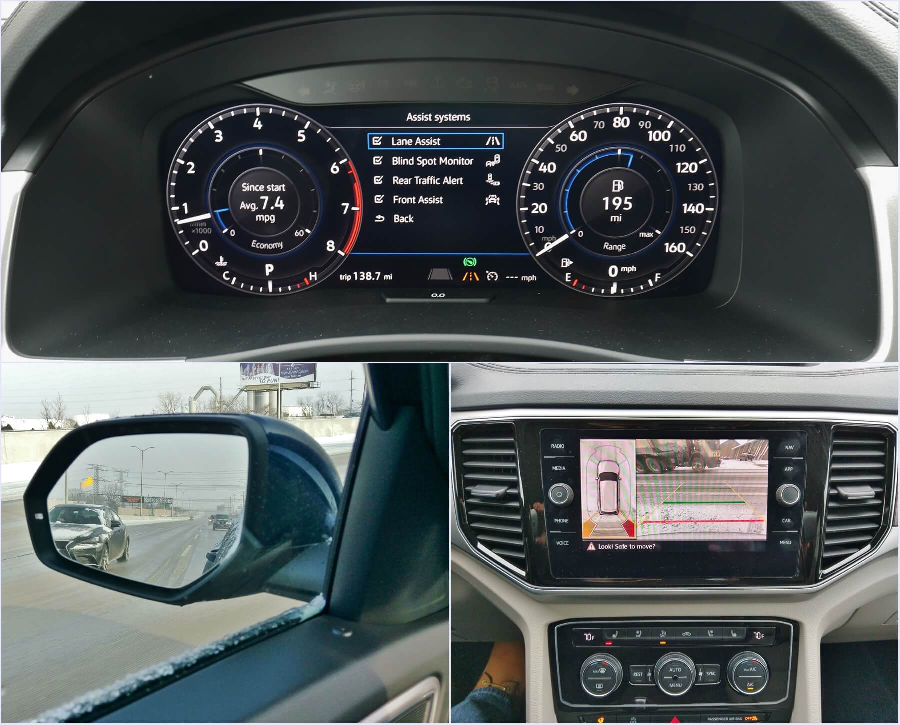 2018 Volkswagen Atlas SEL Premium 3.6 4Motion: Driver's Assist safety features include Blind Spot monitor and Rear traffic alert