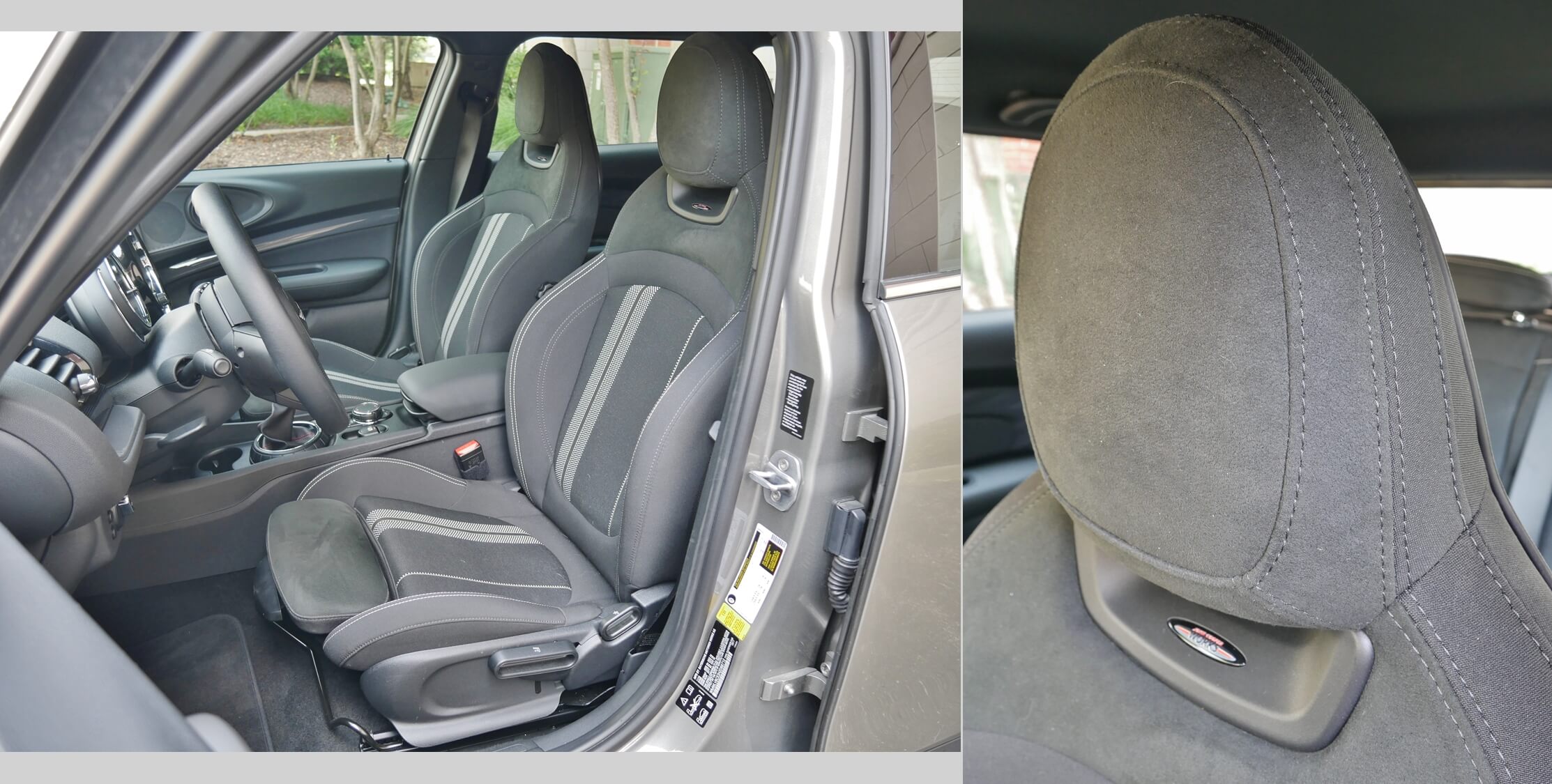 2017 MINI John Cooper Works Clubman ALL4: High bolster cloth sport front bucket seats w/ microsuede knee extender & fixed headrest