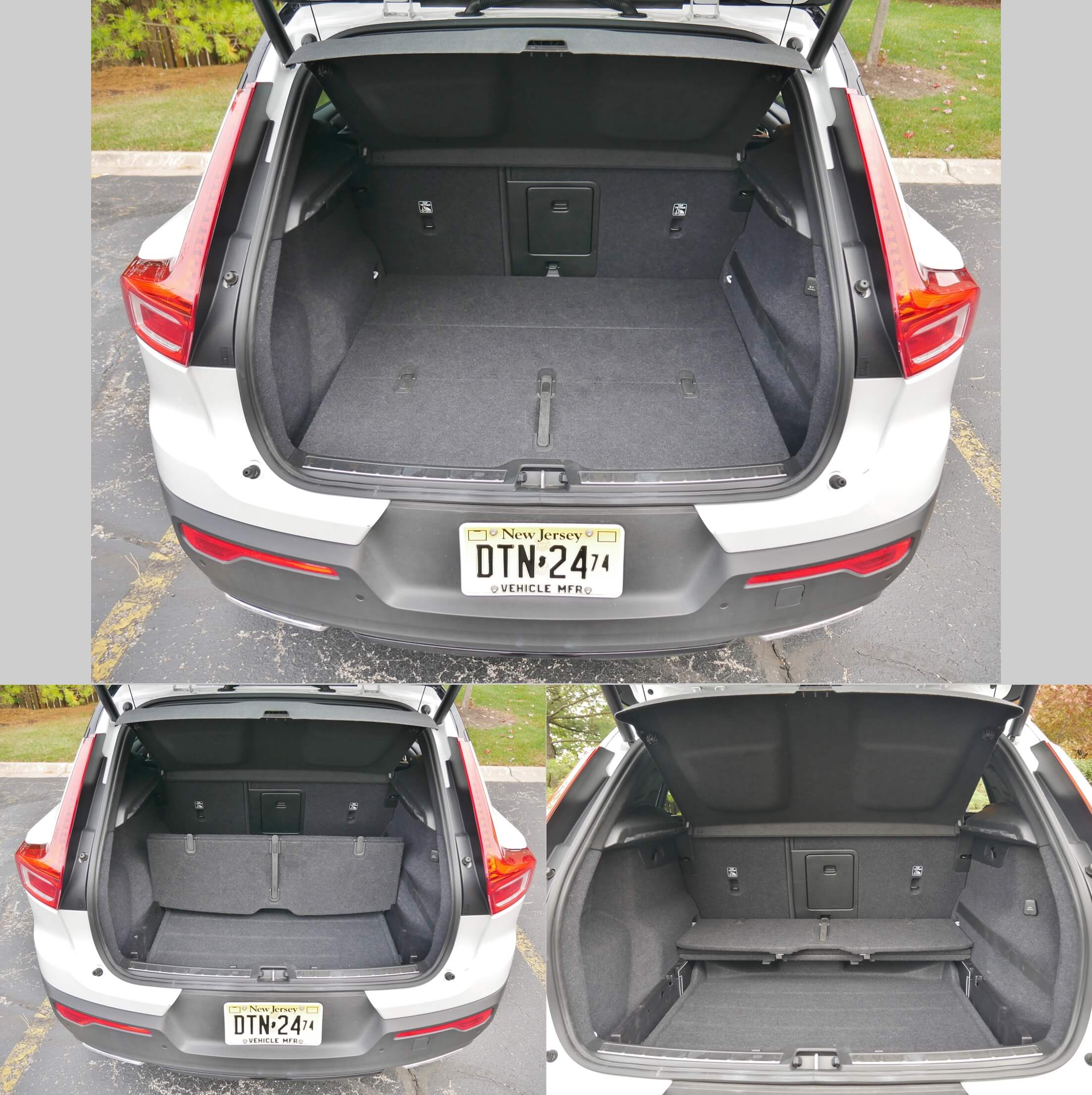 2019 Volvo XC40 T5 R-Design: Cargo load floor jackknifes revealing subfloor and donut spare cover