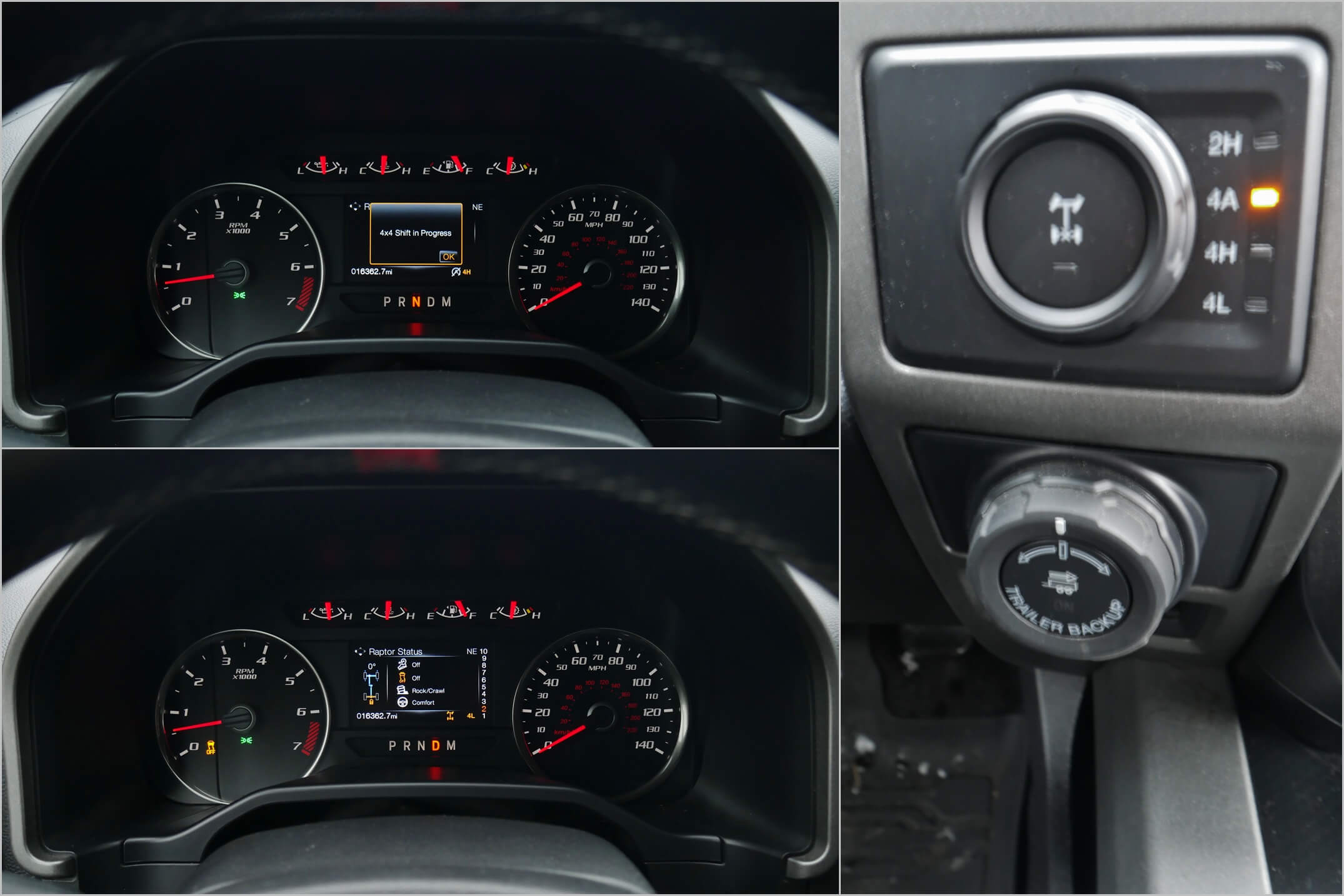 2018 Ford F-150 Raptor SuperCab: Dash mount, electronic 2WD - AWD - 4x4 control dial