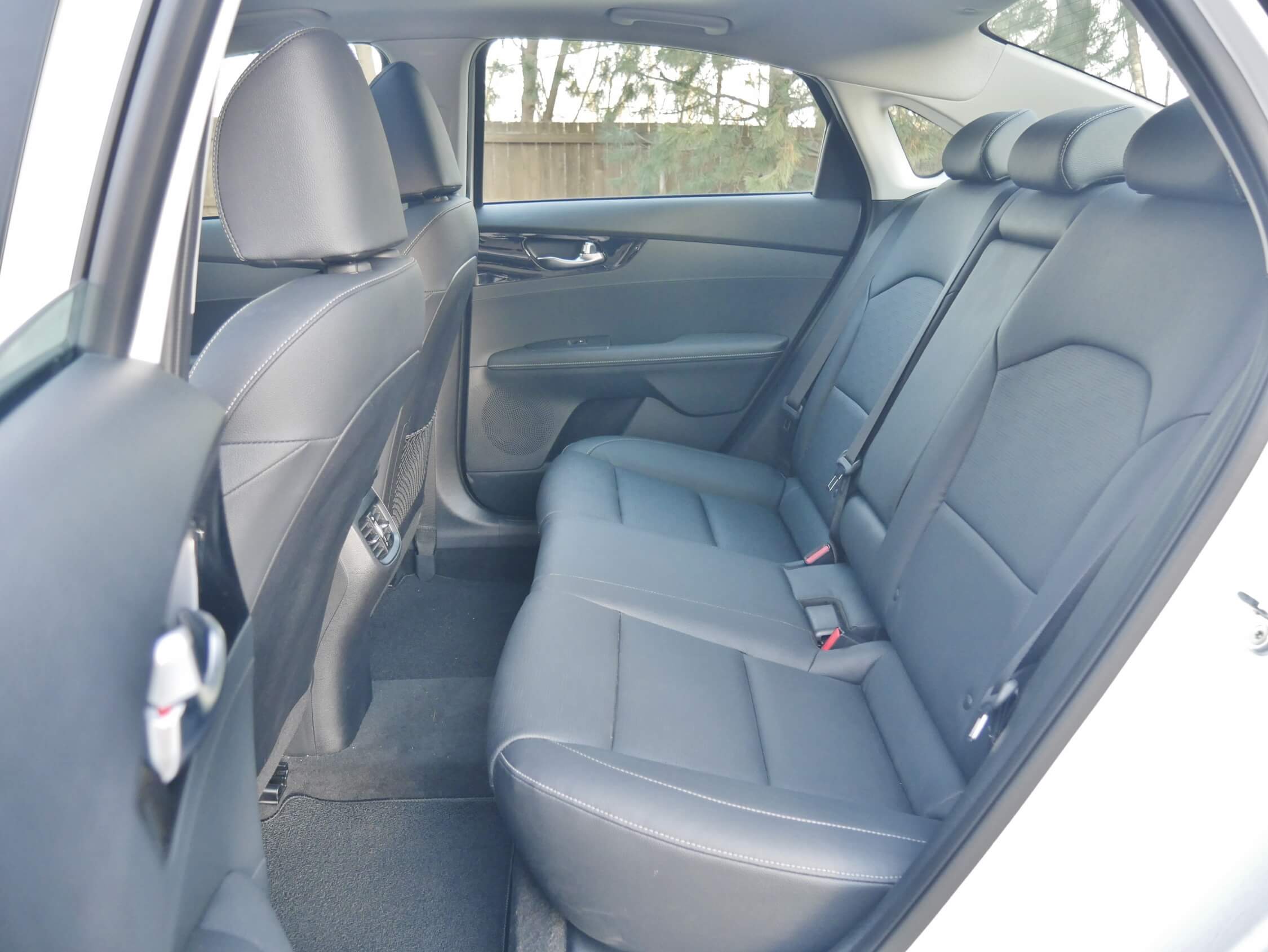 2019 Kia Forte EX: 35.7" rear leg room, but raked roof demands ingress attention