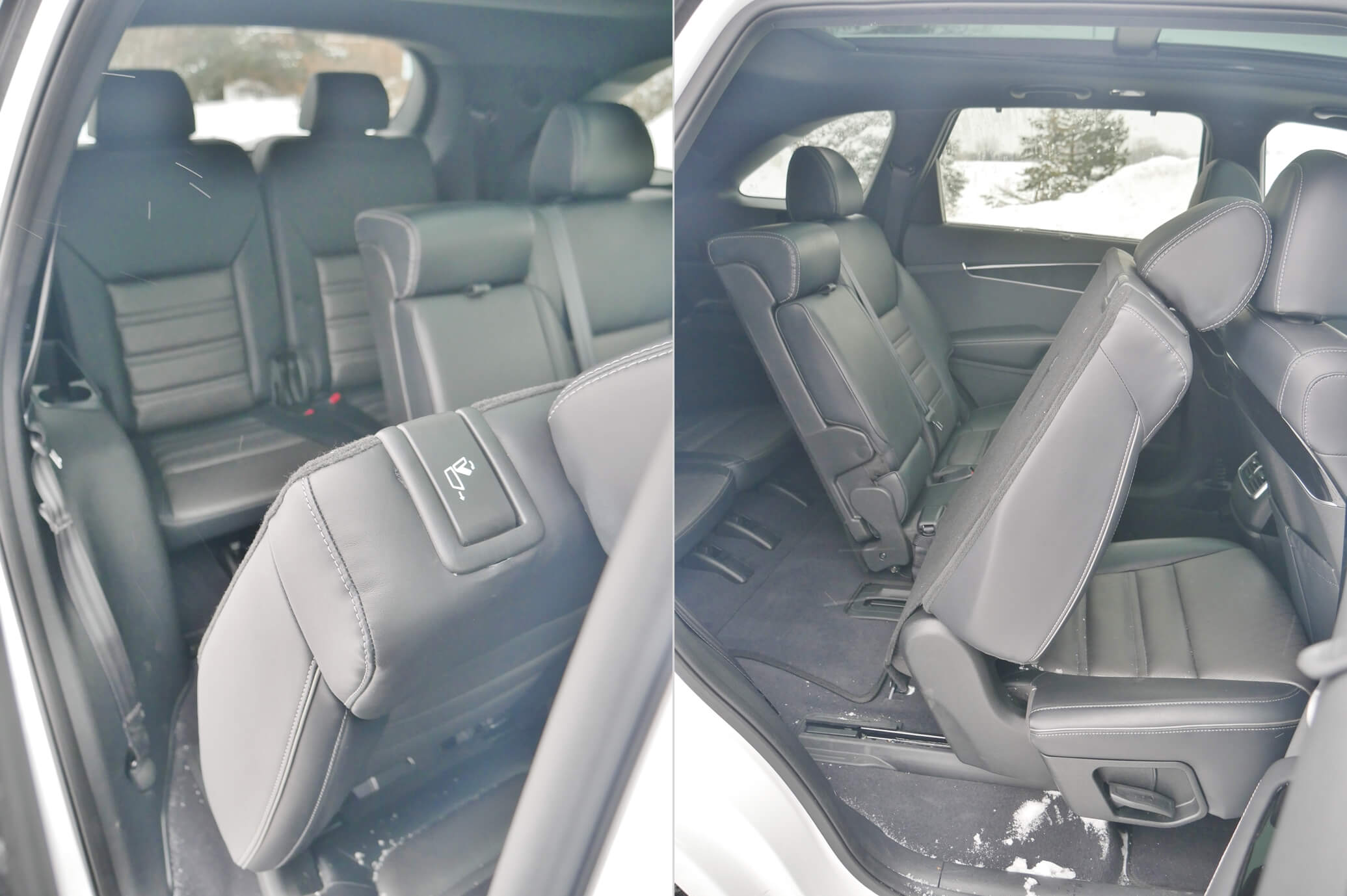2019 Kia Sorento SXL AWD: Row 3 access only through Row 2 passenger side, via tilt & slide action
