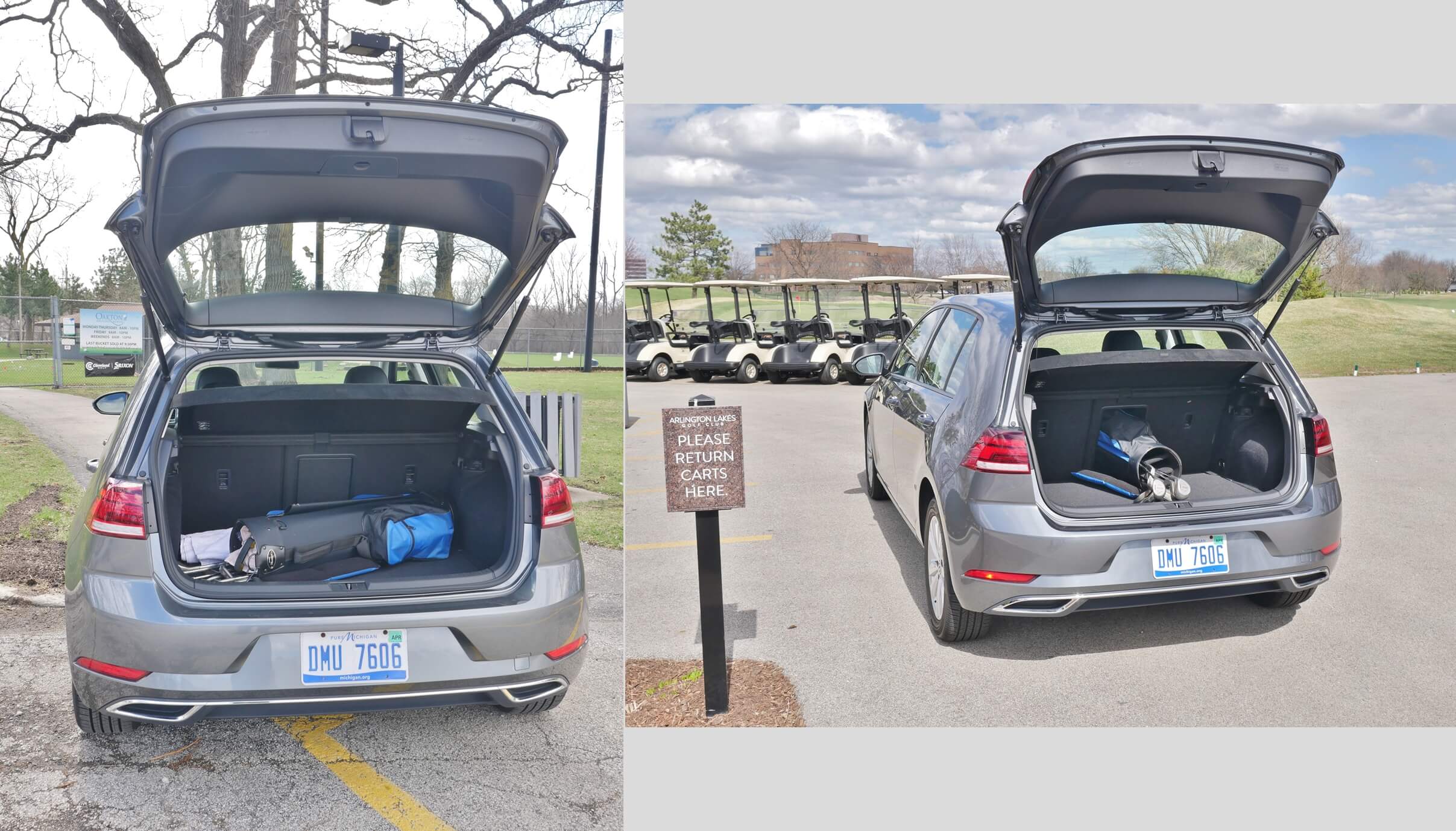 2019 Volkswagen Golf SE: Sporting 4 golf club sets under hatch or 1 golf club set through pass through capacity