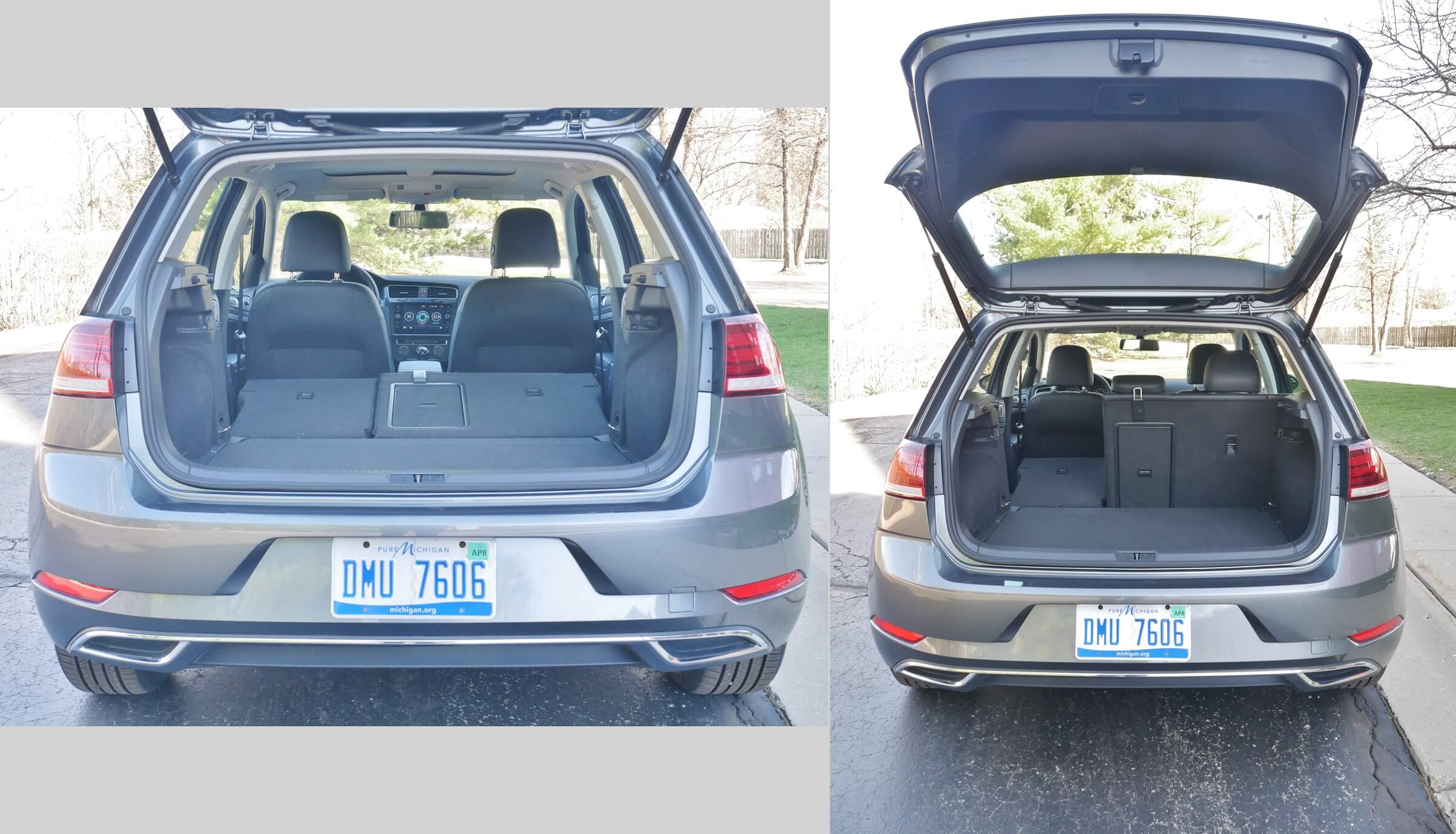 2019 Volkswagen Golf SE: 60/40% split near flat folding rear seat backs w/ pass through extend cargo volume to 53.7 cubic feet