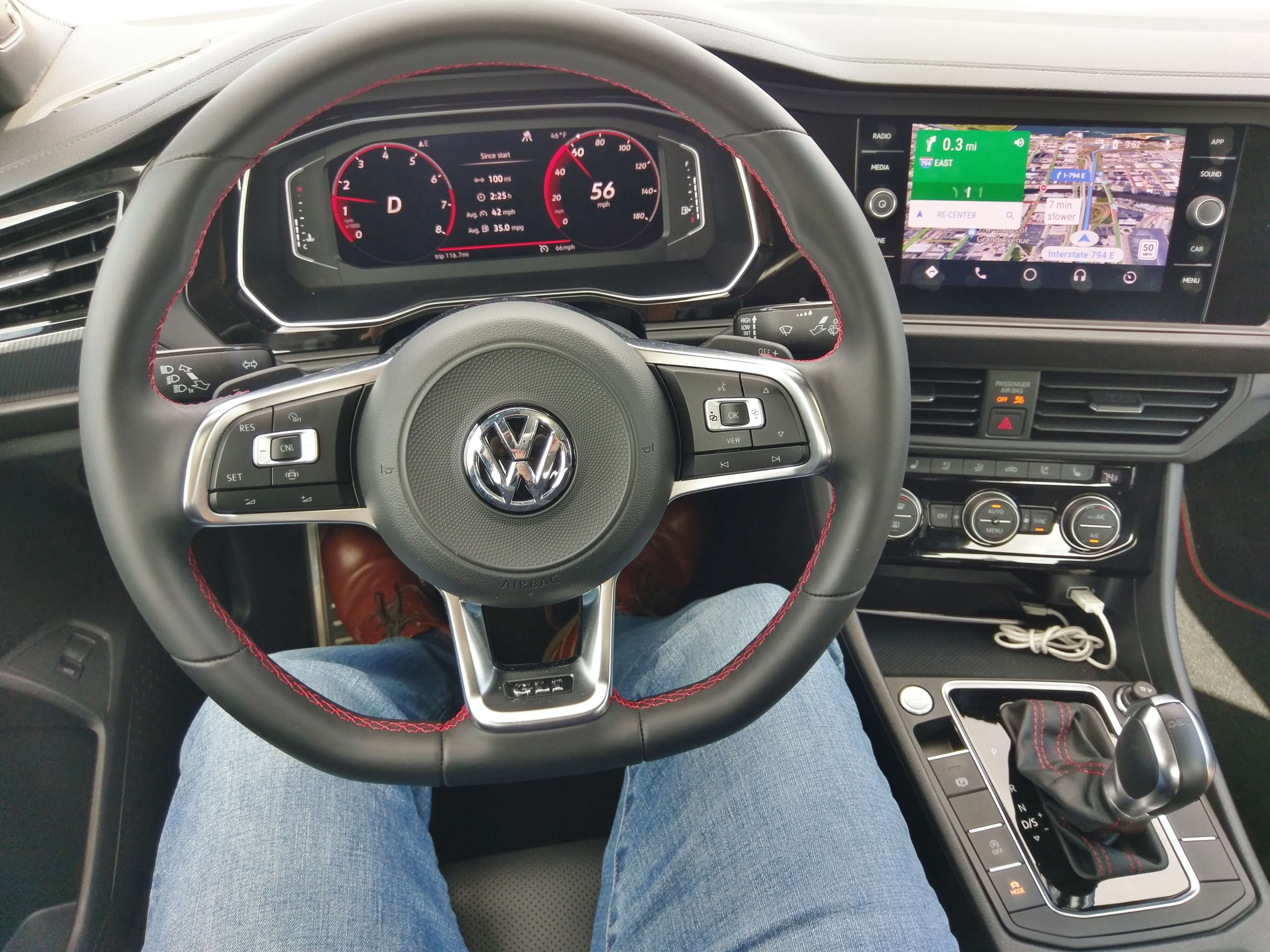 2019 Volkswagen Jetta GLI Autobahn: Android Auto (and available Apple Car Play) are the only available navigation on any Jetta GLI