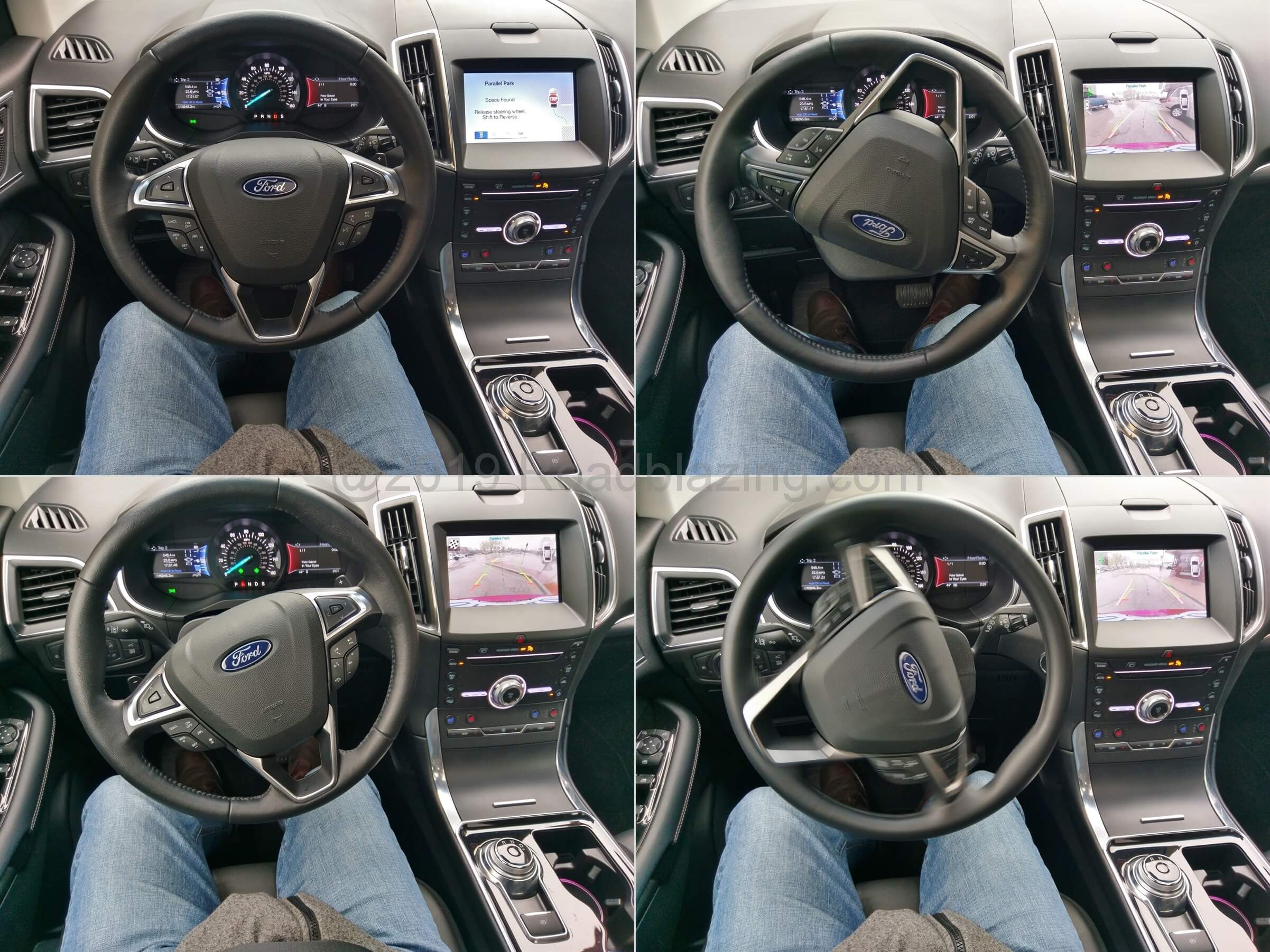 2019 Ford Edge Titanium AWD: Active Park Assist parallel parking in action. Pull out and perpendicular park capability are also included.