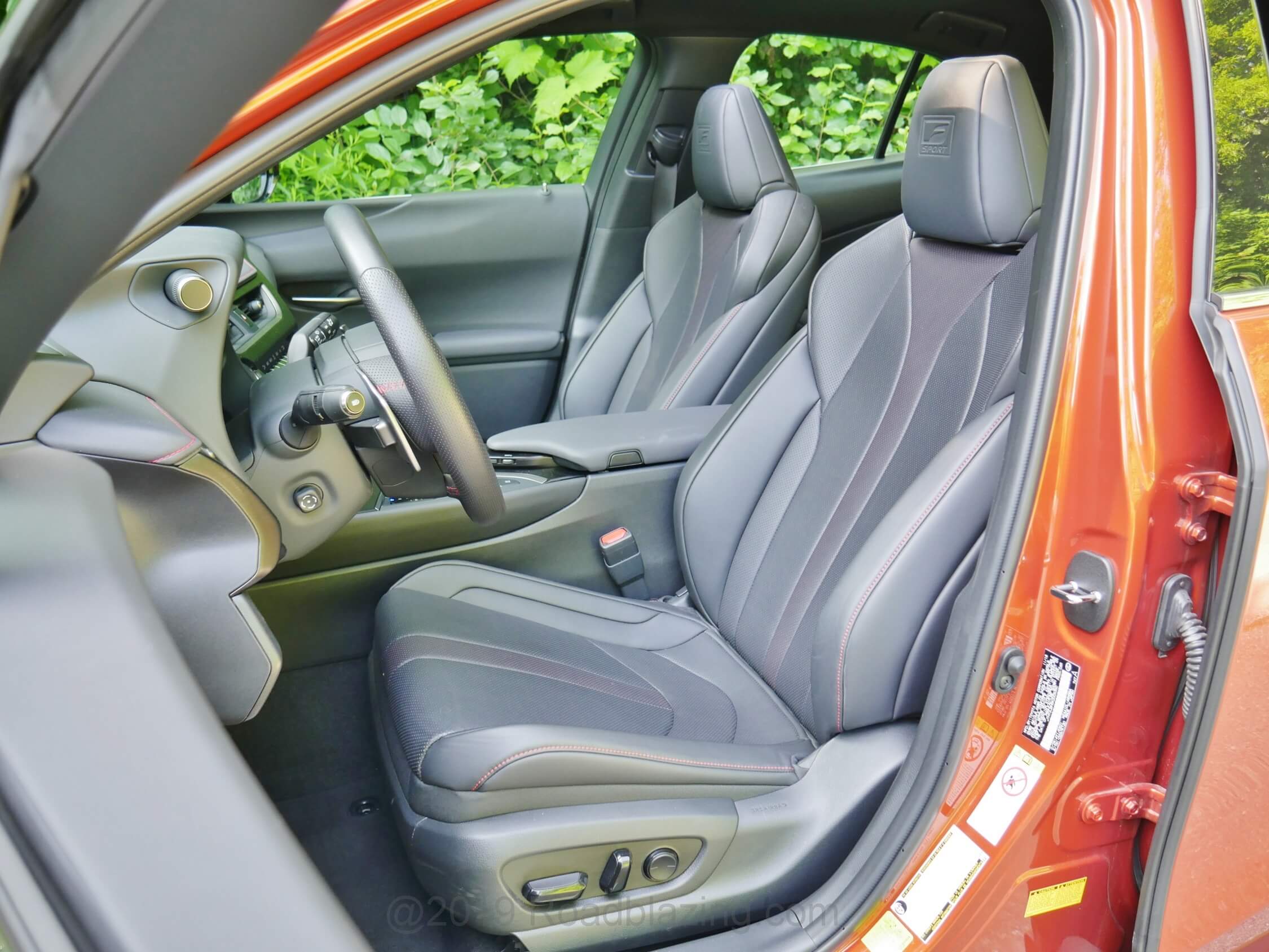 2019 Lexus UX 200 F-Sport: F-Sport premium auto heated 10-way driver's, 8-way front passengers bucket seats are all day long comfortable and supportive.