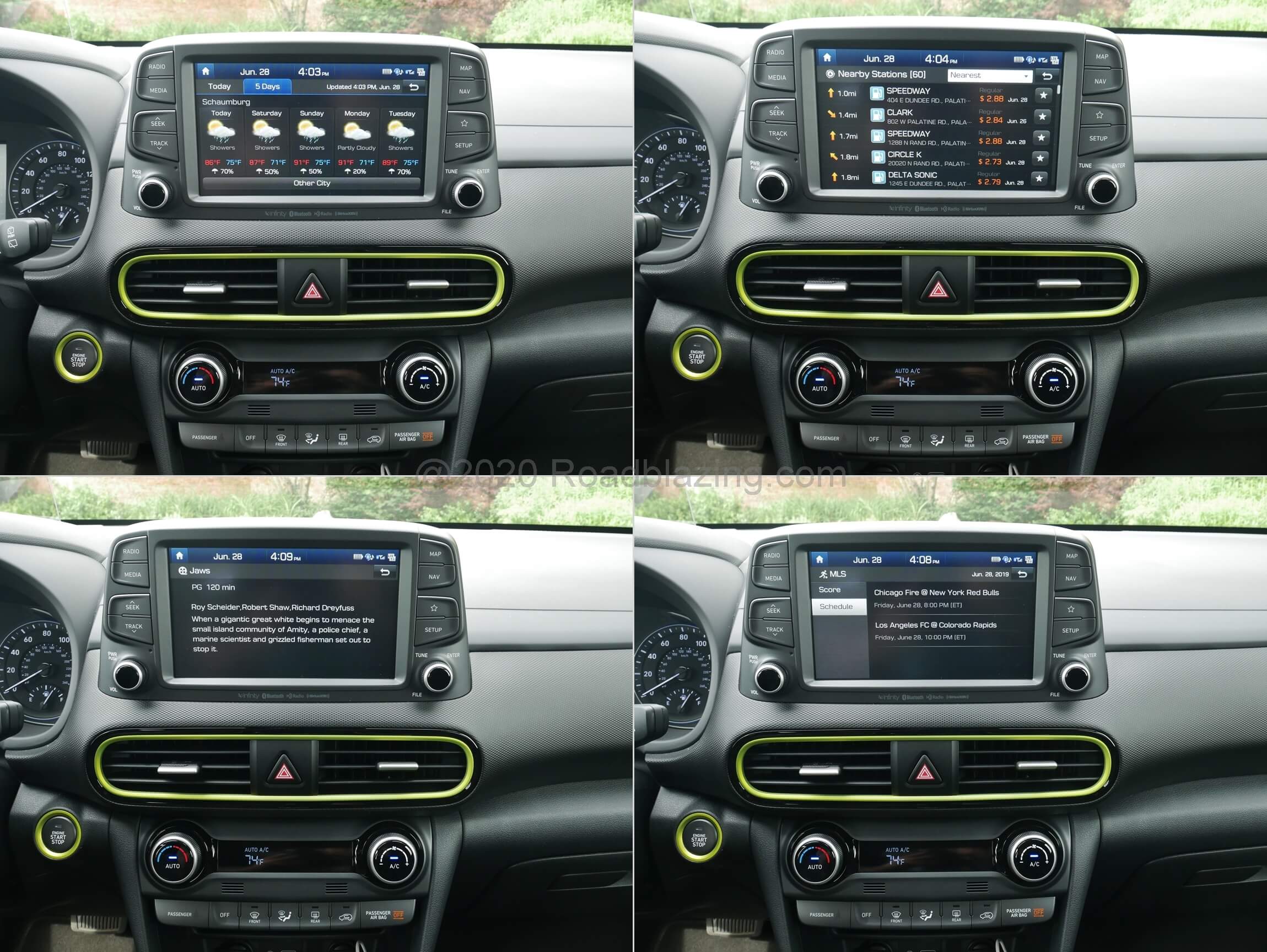 2019 Hyundai Kona 1.6T Ultimate AWD: weather, traffic, TravelLink (subscription)